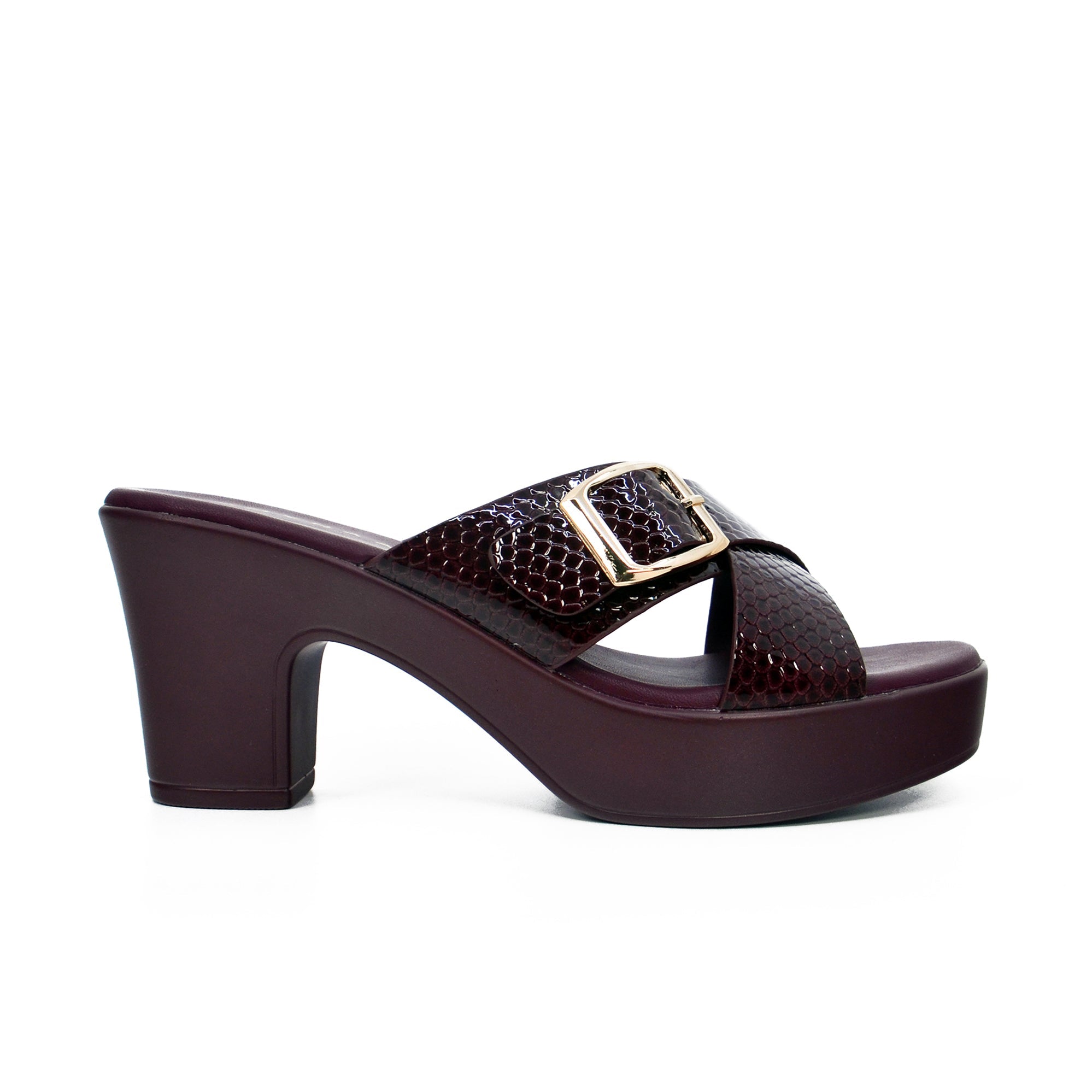 Mynaal 114Rj858 Women's Platform Heel Sandal #color_Maroon