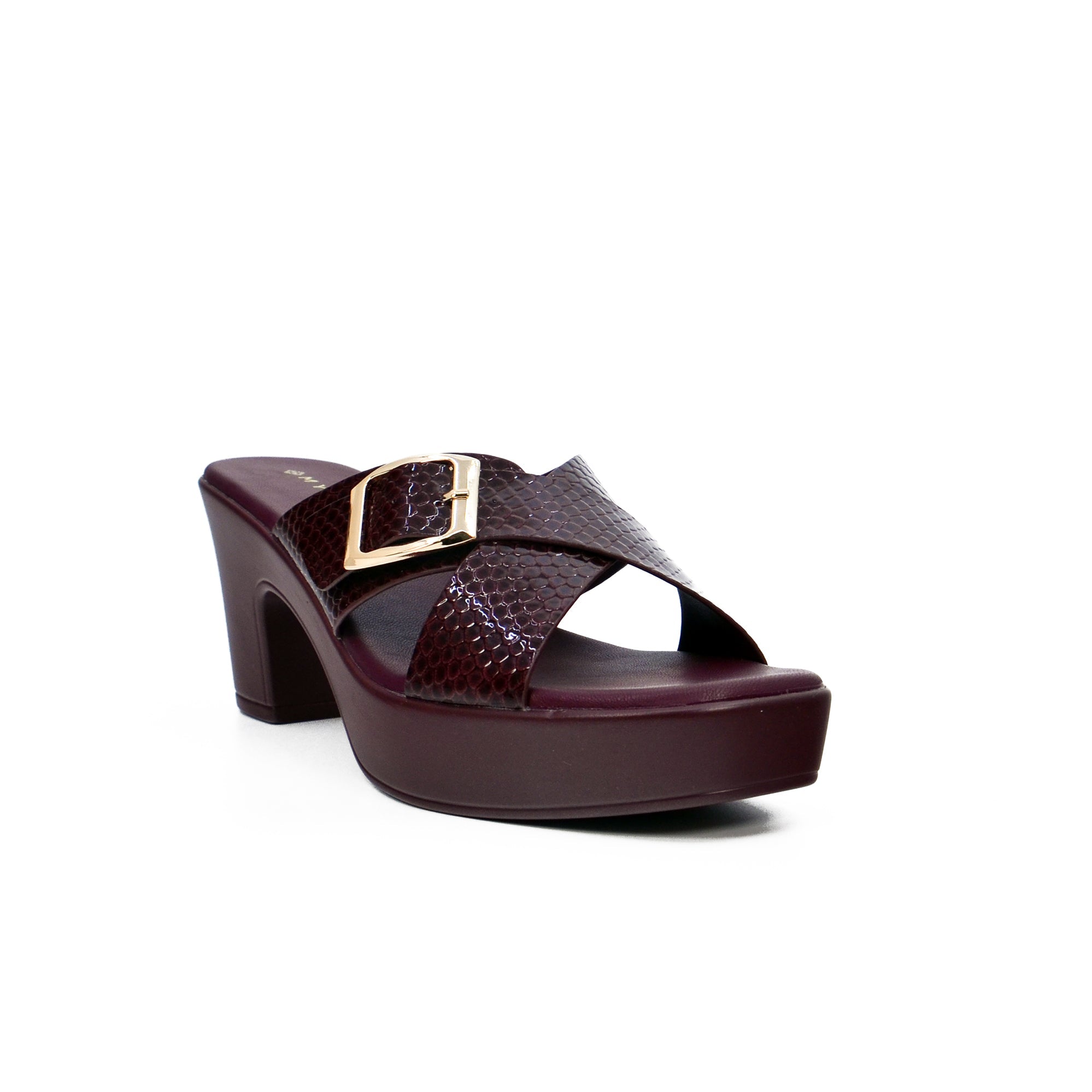 Mynaal 114Rj858 Women's Platform Heel Sandal #color_Maroon
