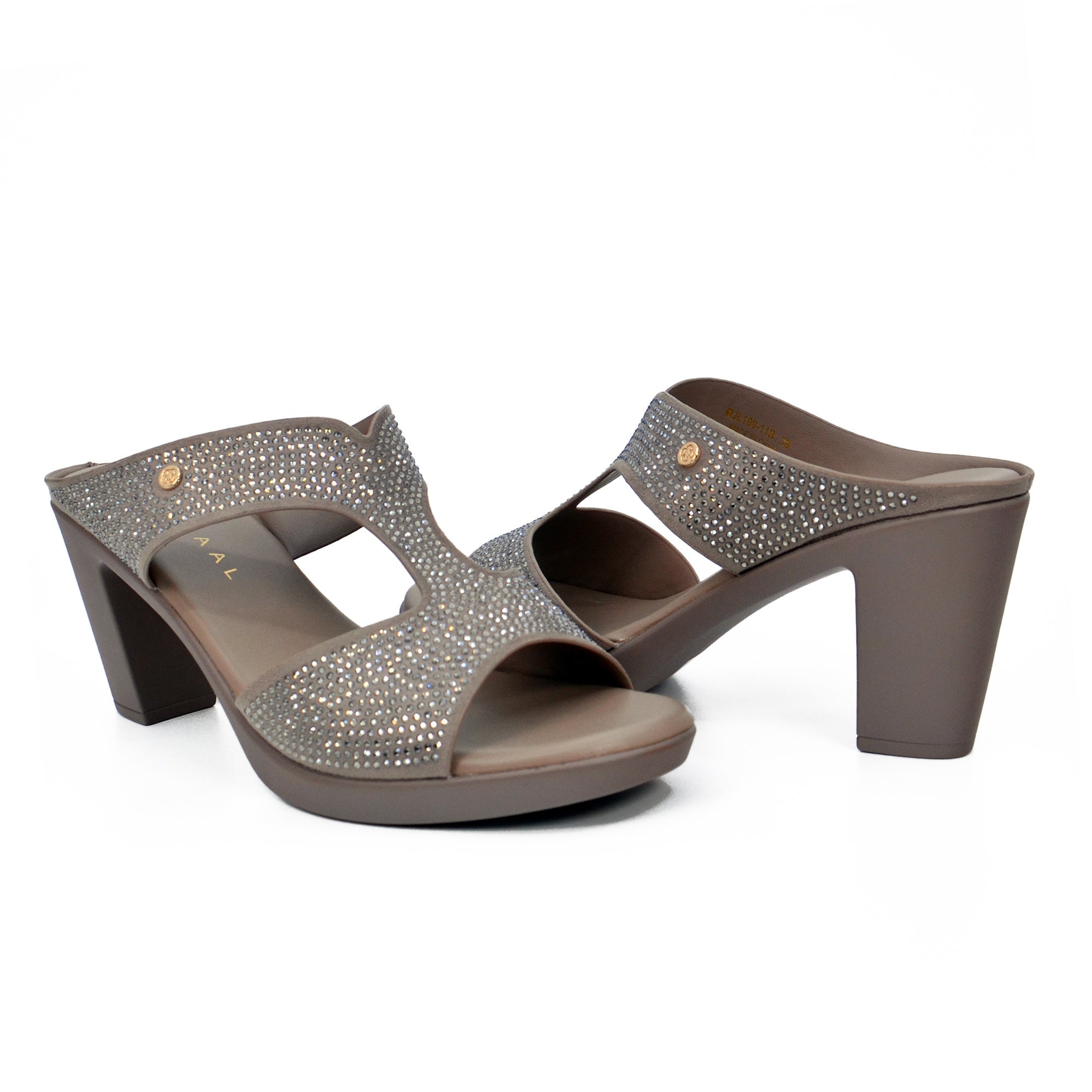 Mynaal Rjl199-11B Women's Block Heel Sandal #color_Gray