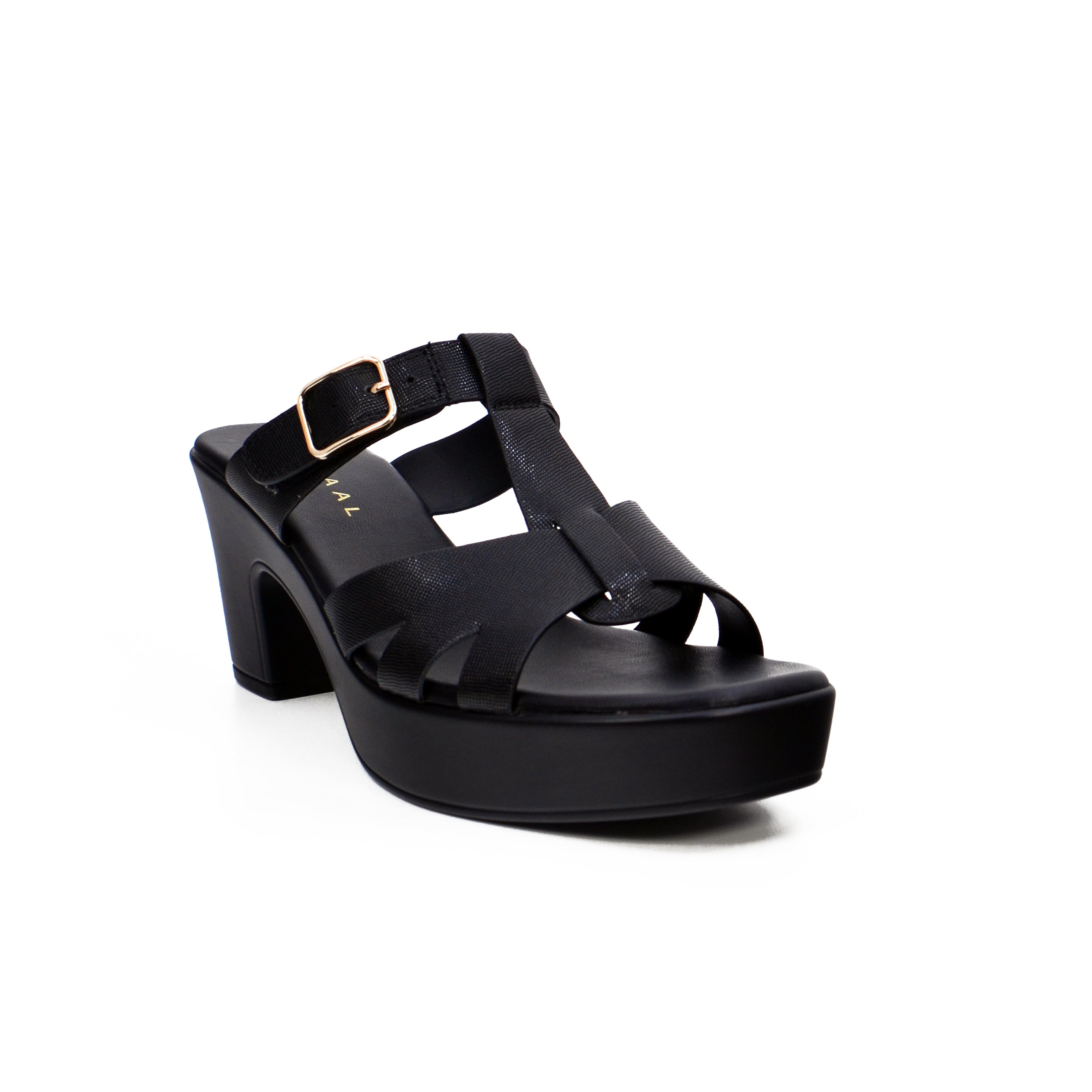 Mynaal 314Rj852 Women's Platform Heel Sandal #color_Black