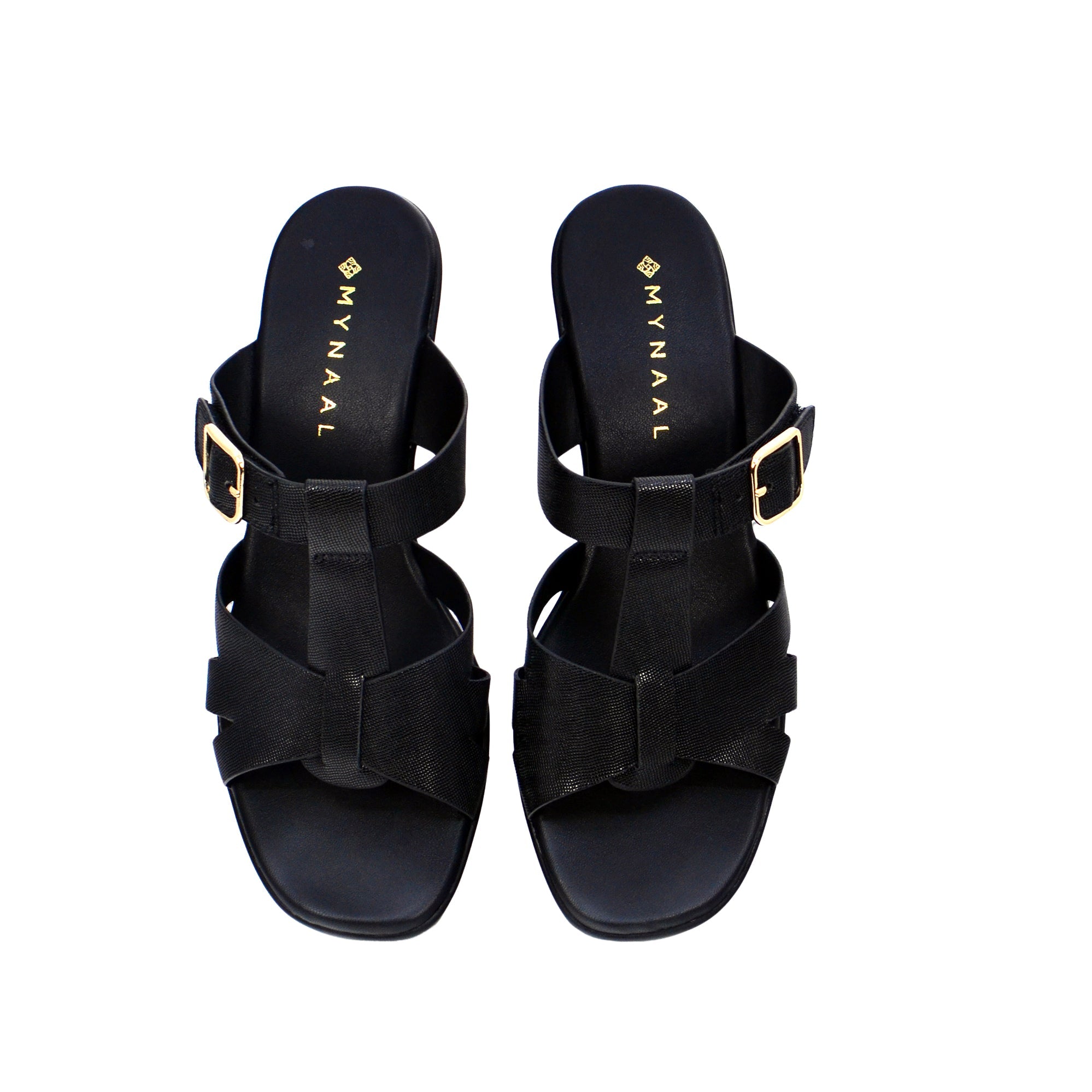 Mynaal 314Rj852 Women's Platform Heel Sandal #color_Black