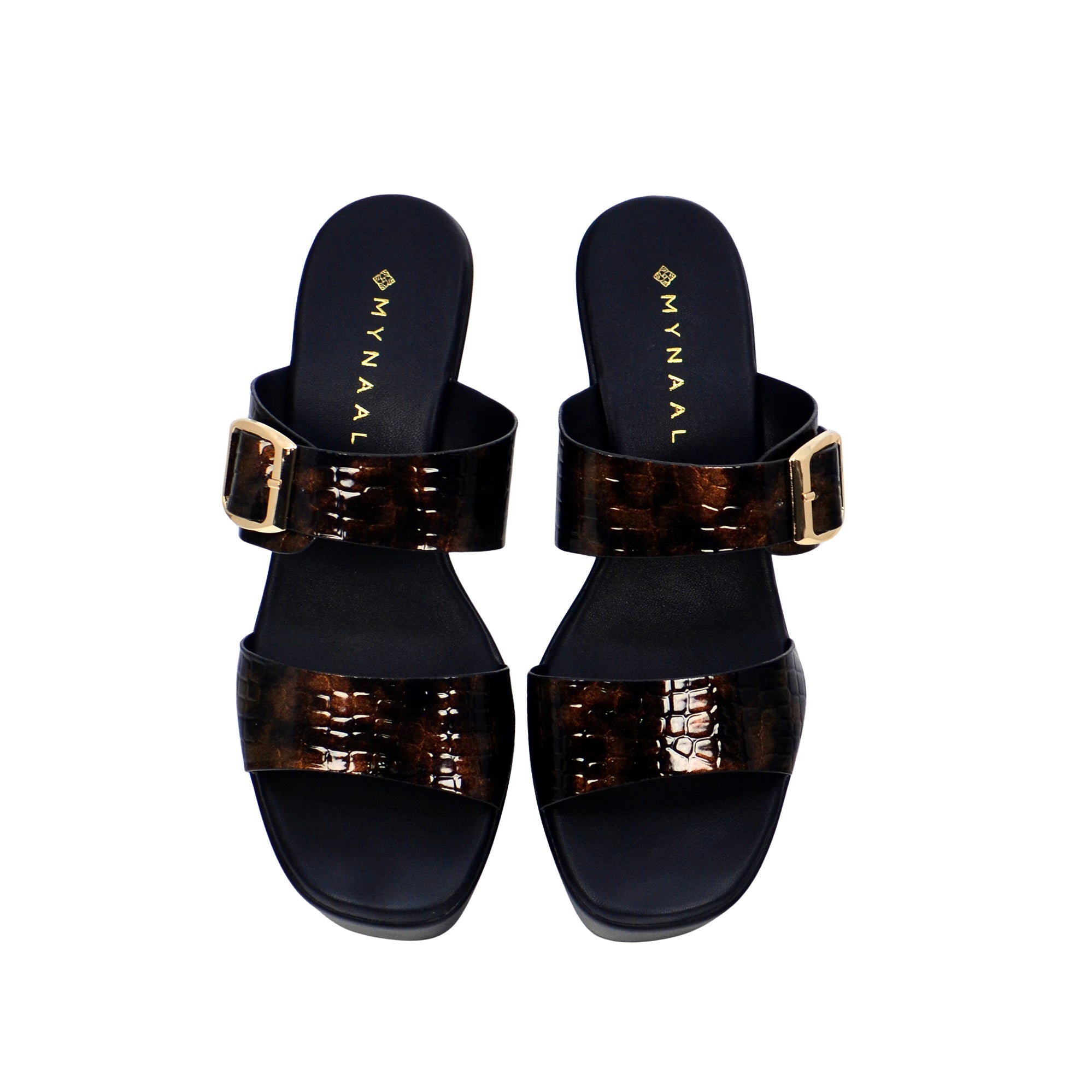 Mynaal 114Rj857 Women's Platform Heel Sandal #color_Brown