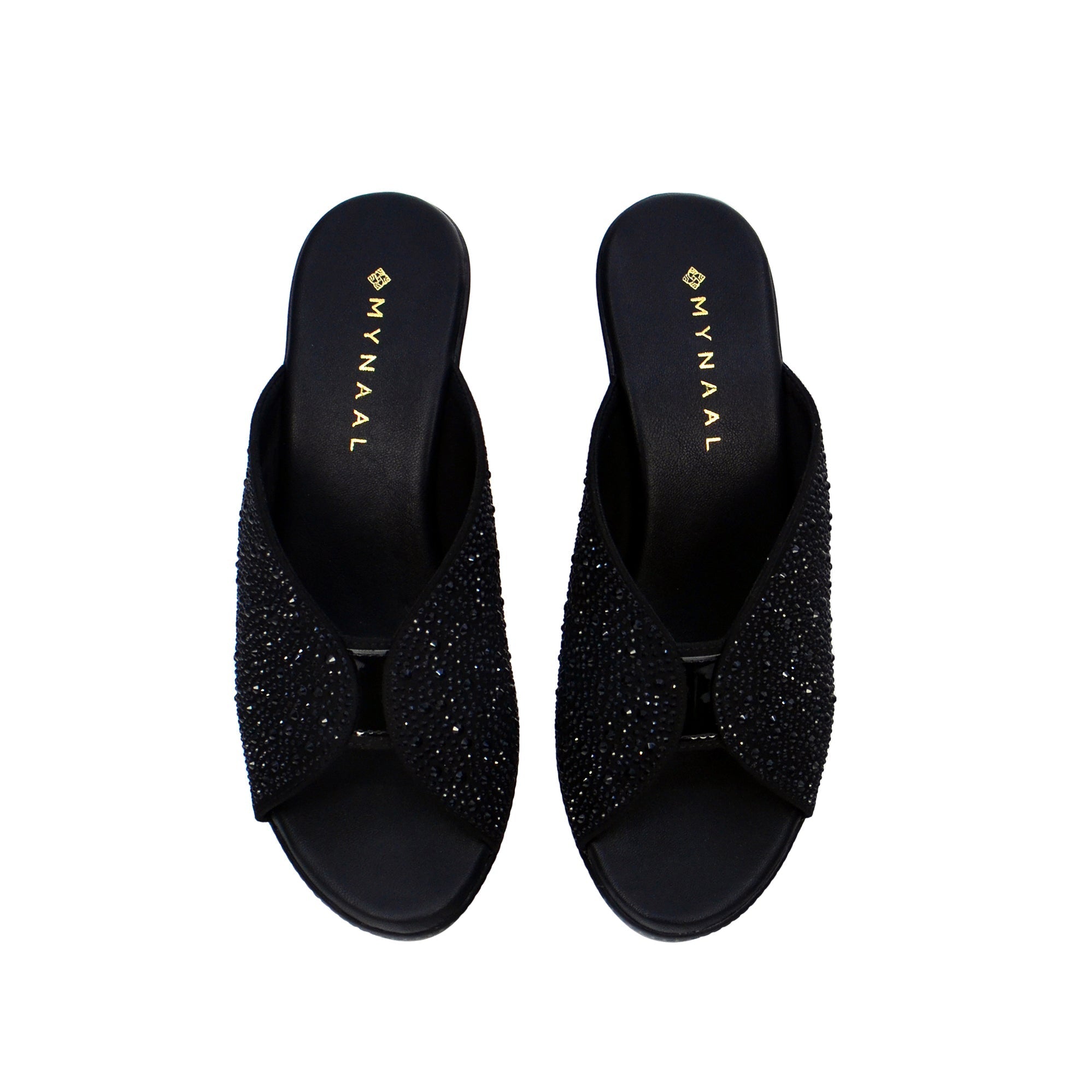 Mynaal 314Rc867 Women's Block Heel Sandal #color_Black