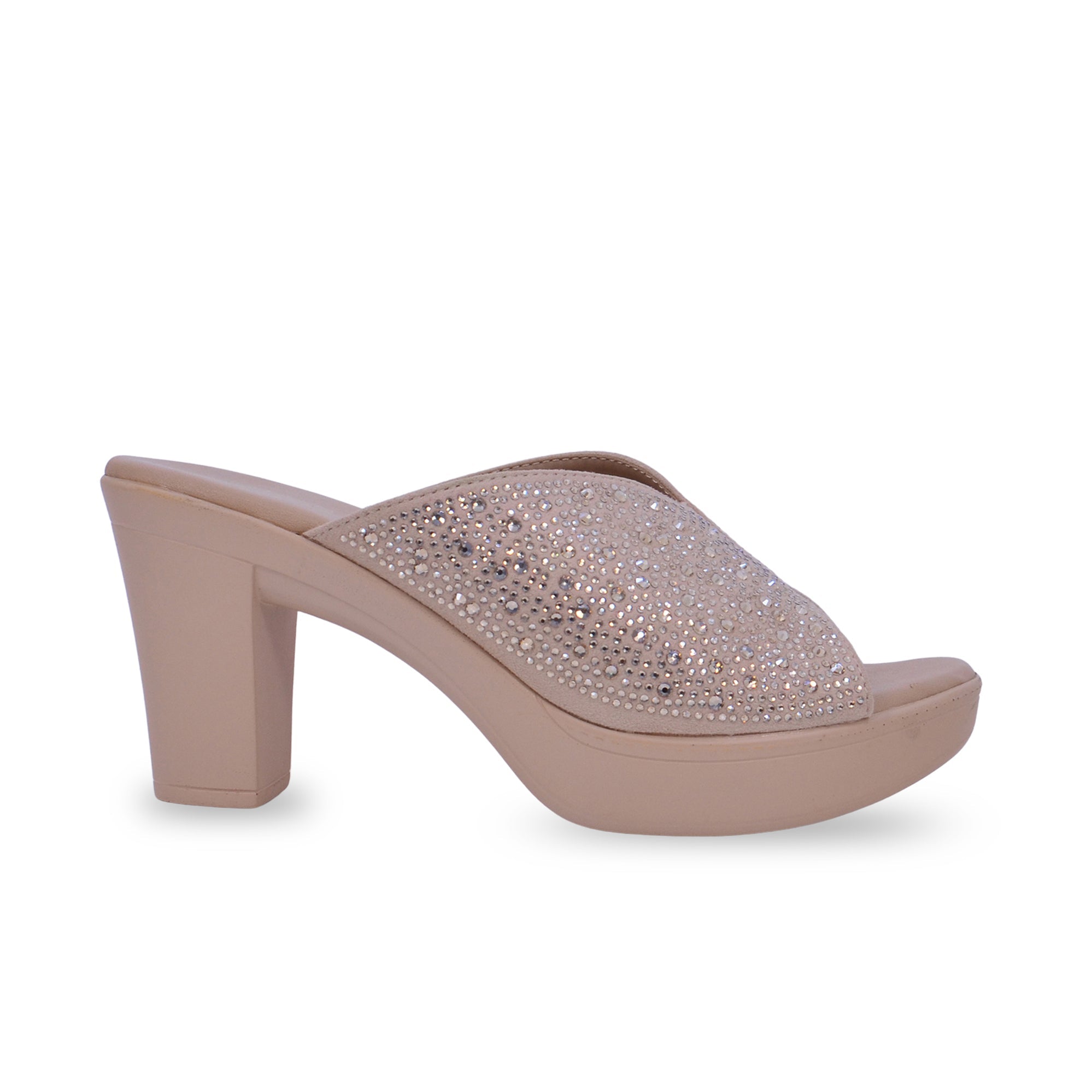 Mynaal 314Rc867 Women's Block Heel Sandal #color_Beige