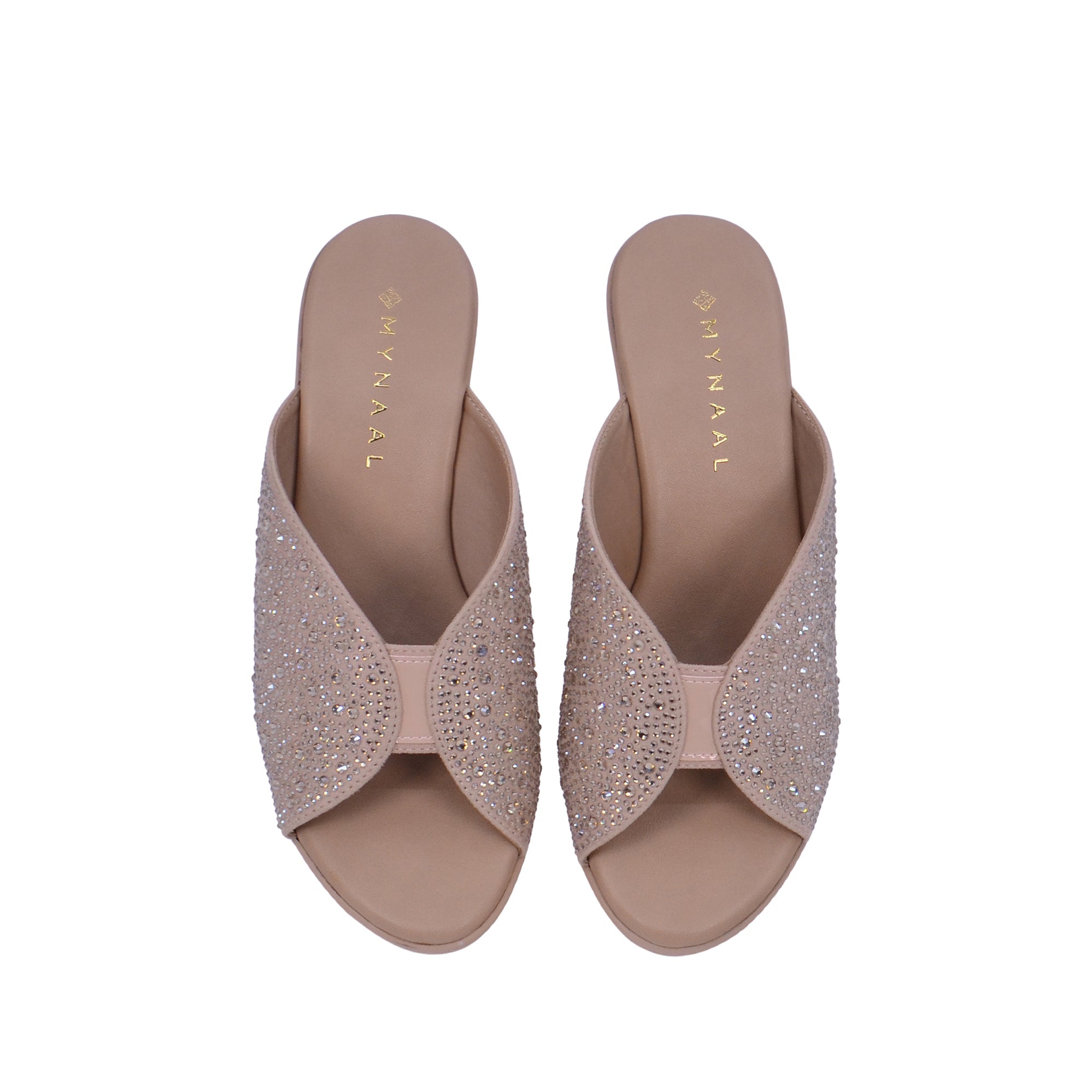 Mynaal 314Rc867 Women's Block Heel Sandal #color_Beige