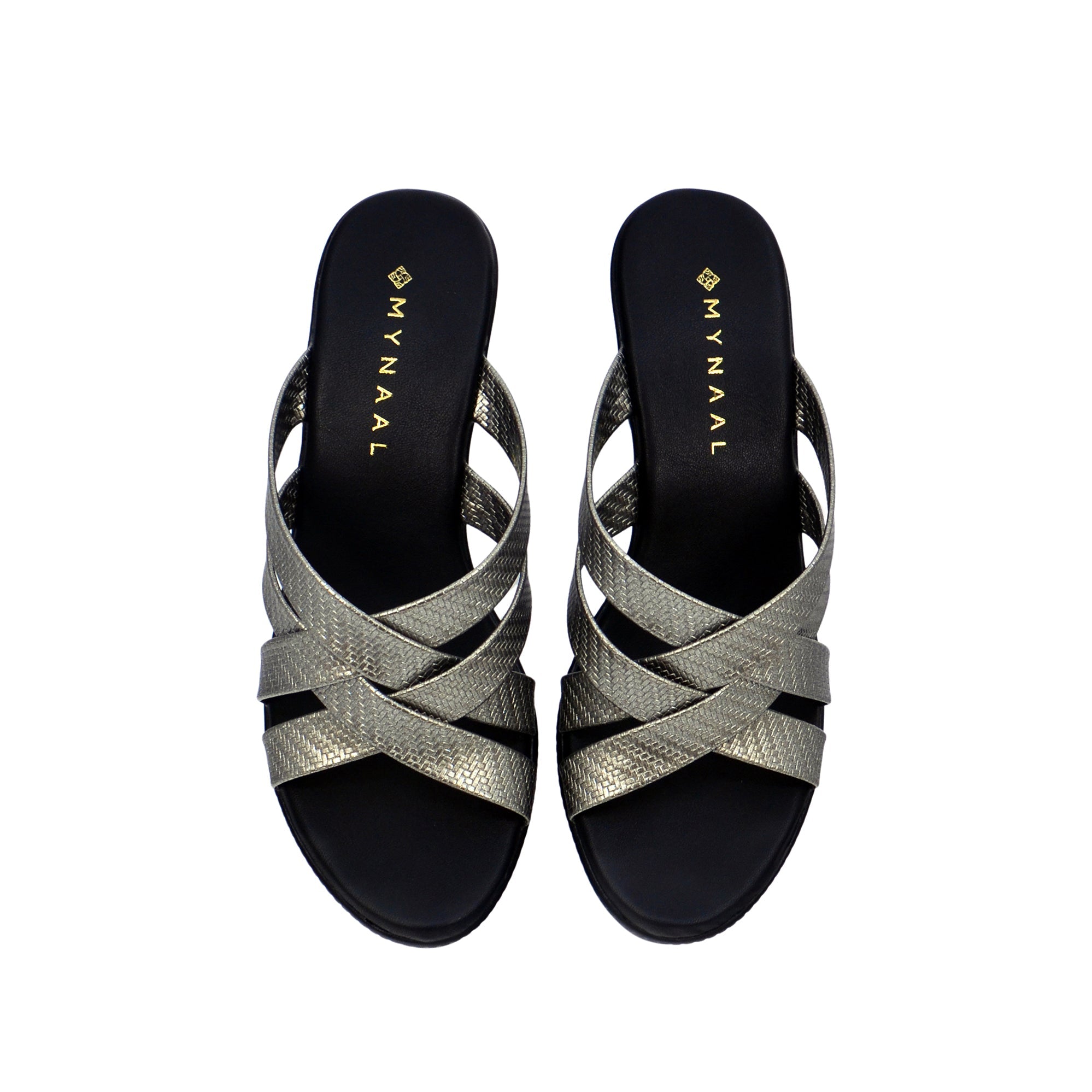 Mynaal 414Rj868 Women's Block Heel Sandal #color_Gray