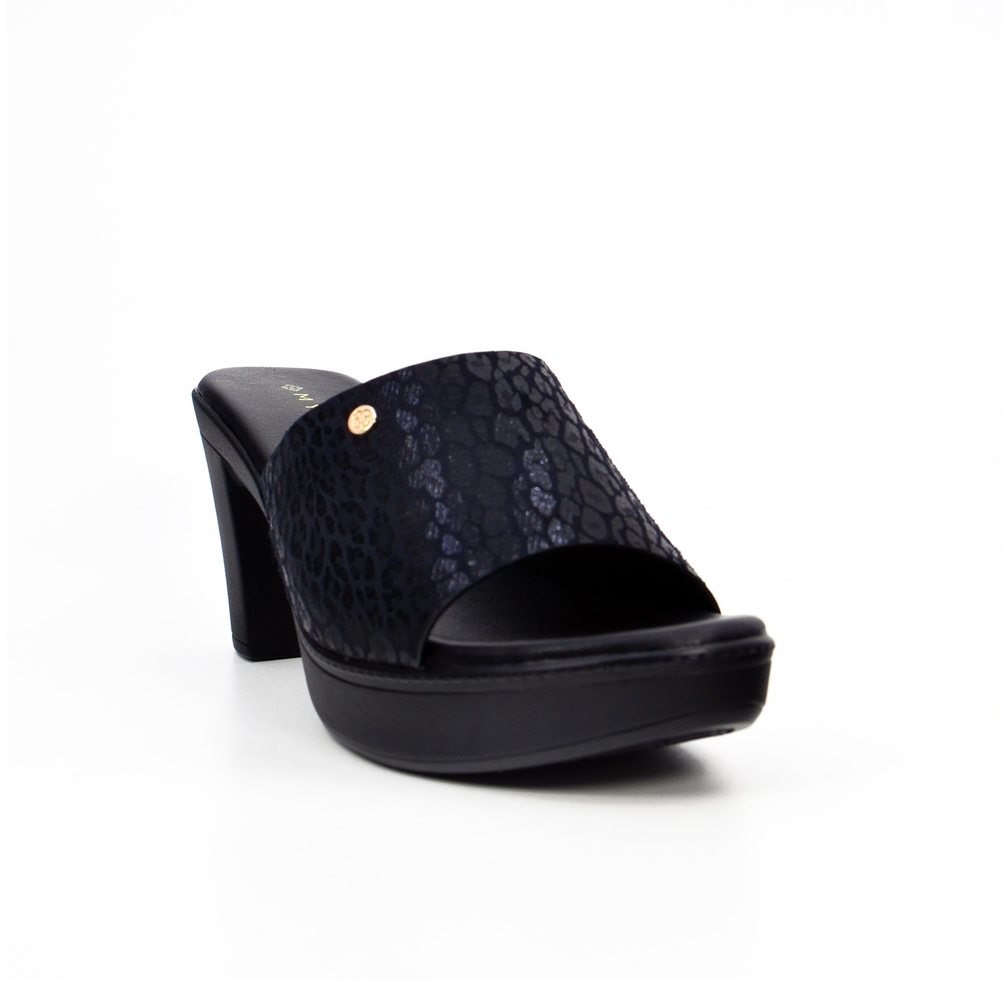 Mynaal 314Rc866 Women's Block Heel Sandal #color_Black
