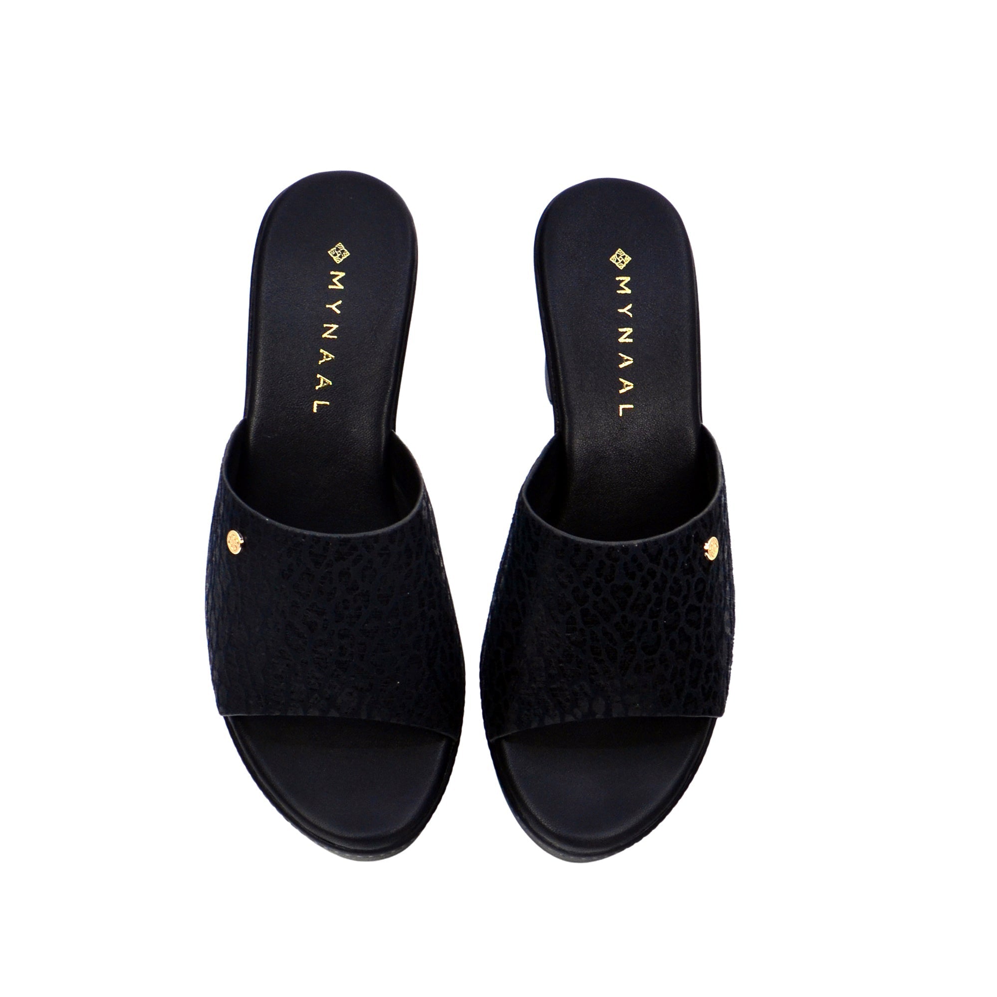 Mynaal 314Rc866 Women's Block Heel Sandal #color_Black