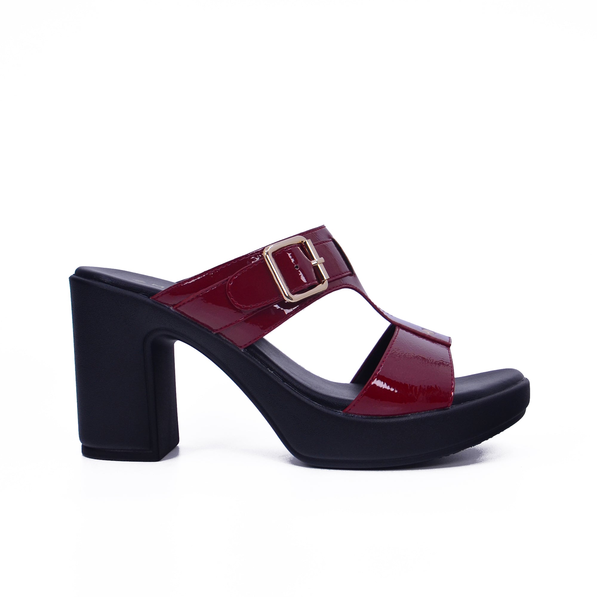Mynaal 414Rj43H Women's Block Heel Sandal #color_Maroon