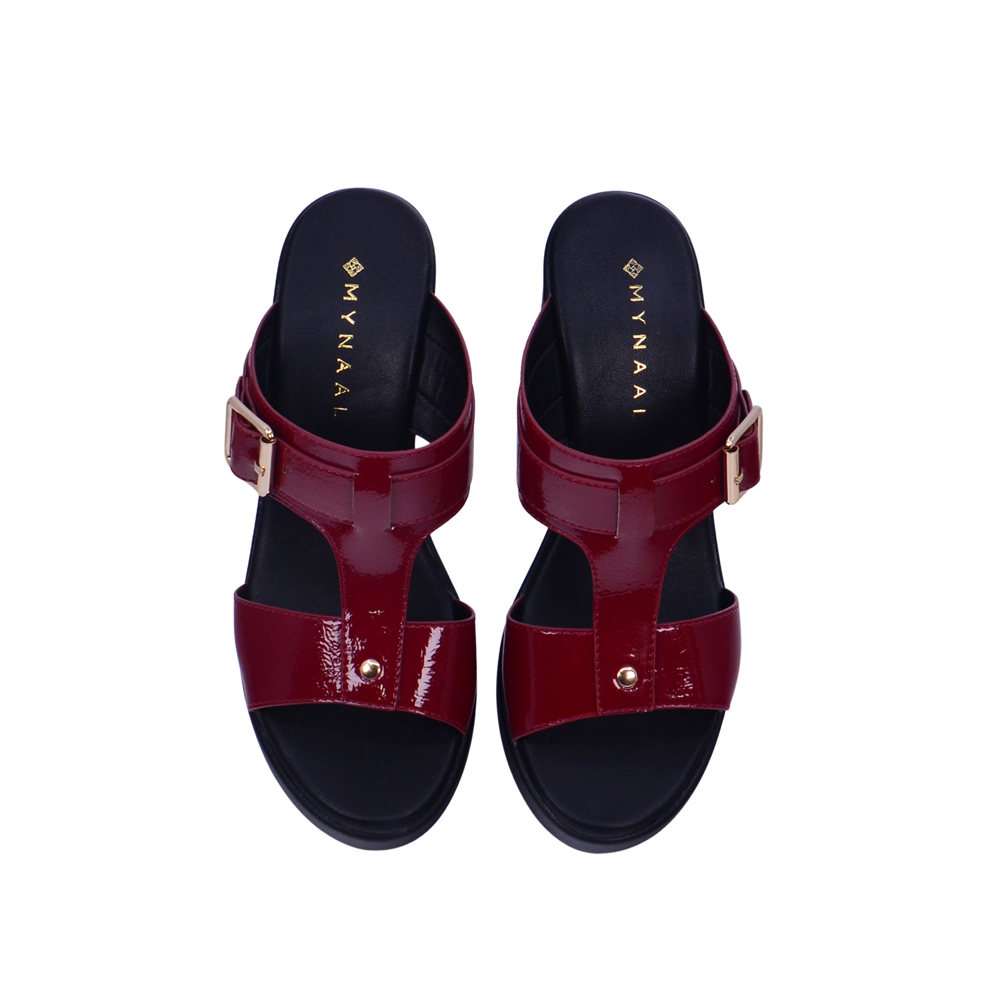 Mynaal 414Rj43H Women's Block Heel Sandal #color_Maroon
