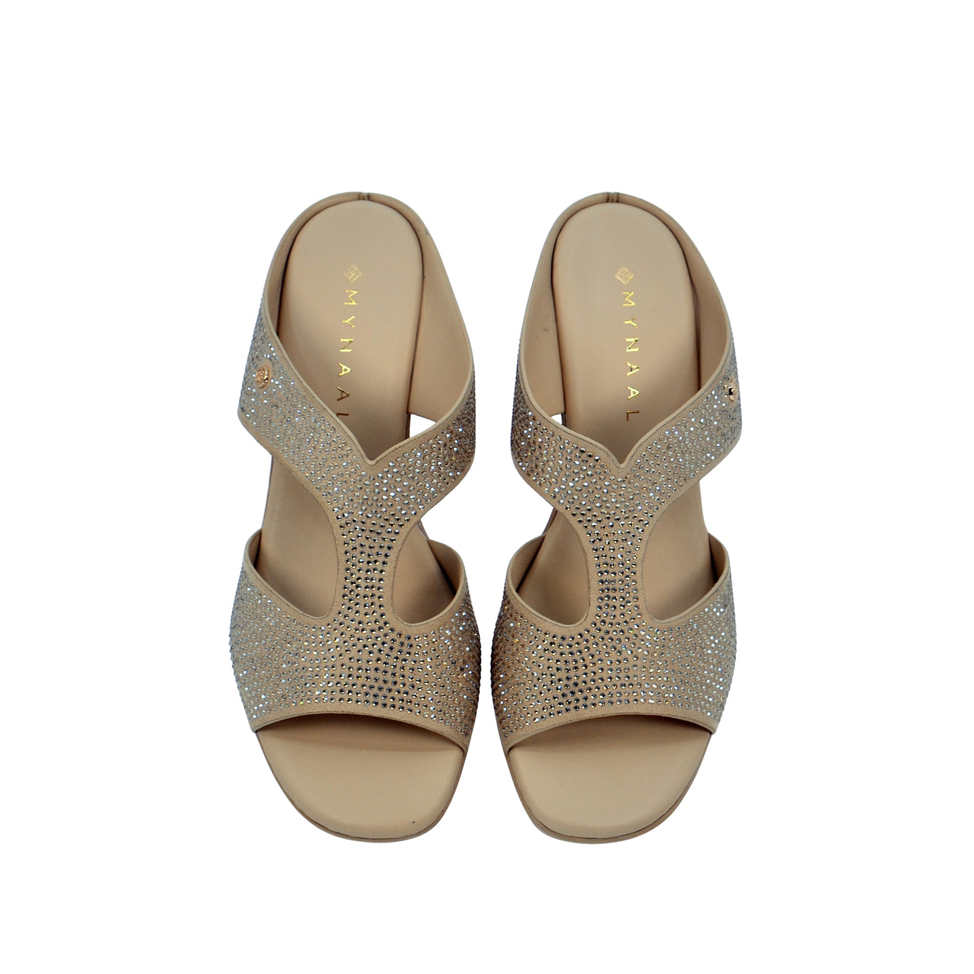 Mynaal Rjl199-11B Women's Block Heel Sandal #color_Beige