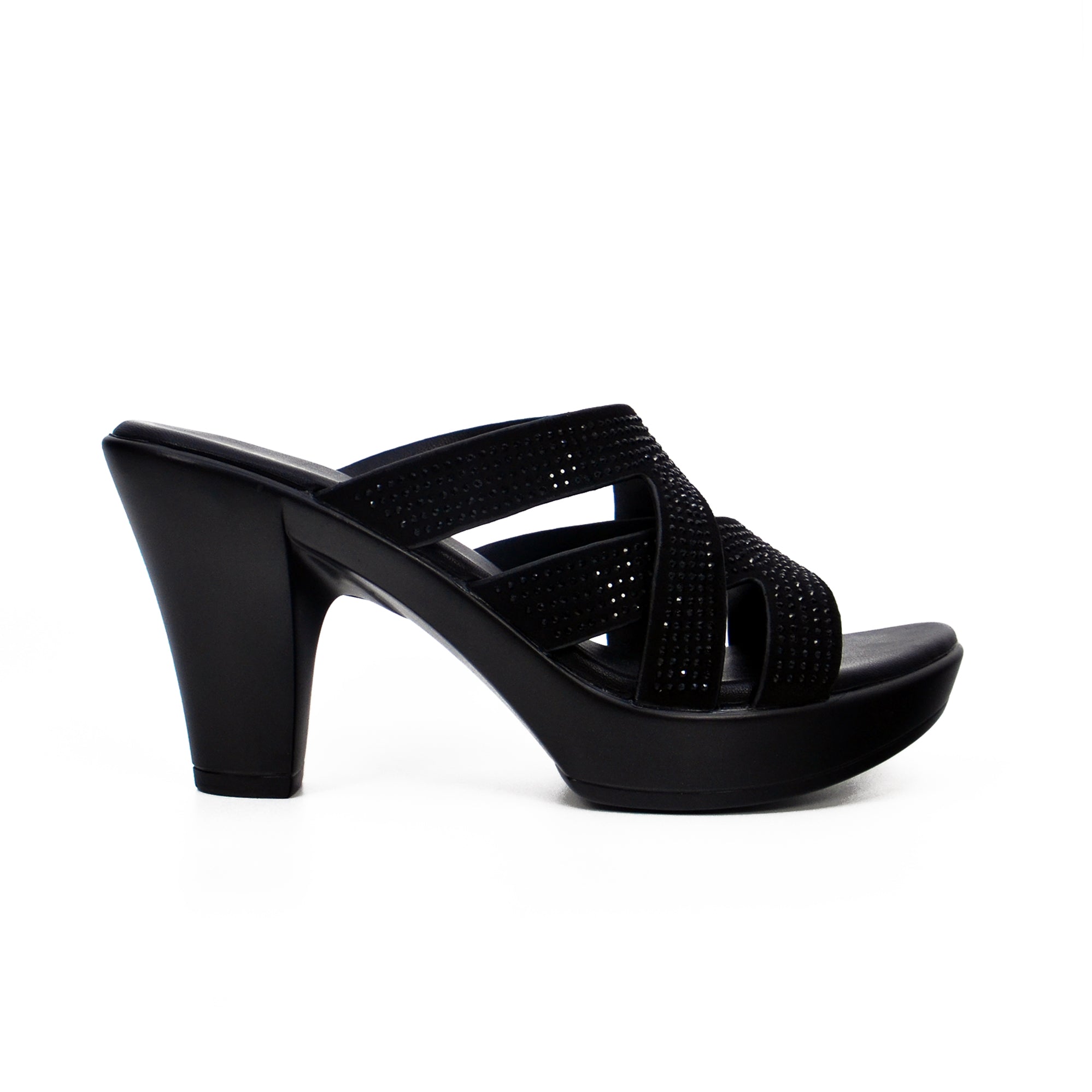 Mynaal 314Rj62C Women's Block Heel Sandal #color_Black