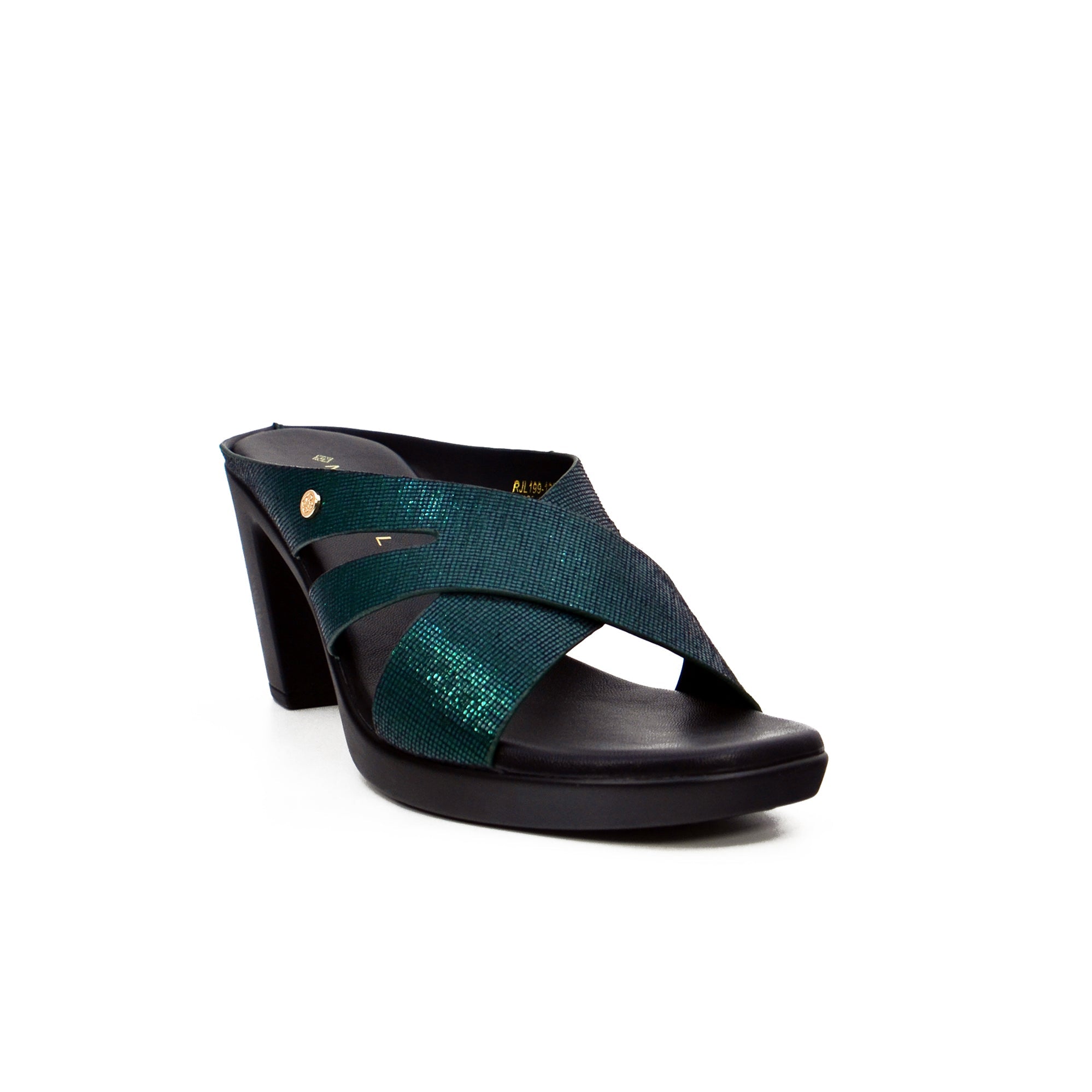 Mynaal Rjl199-12B Women's Block Heel Sandal #color_Green