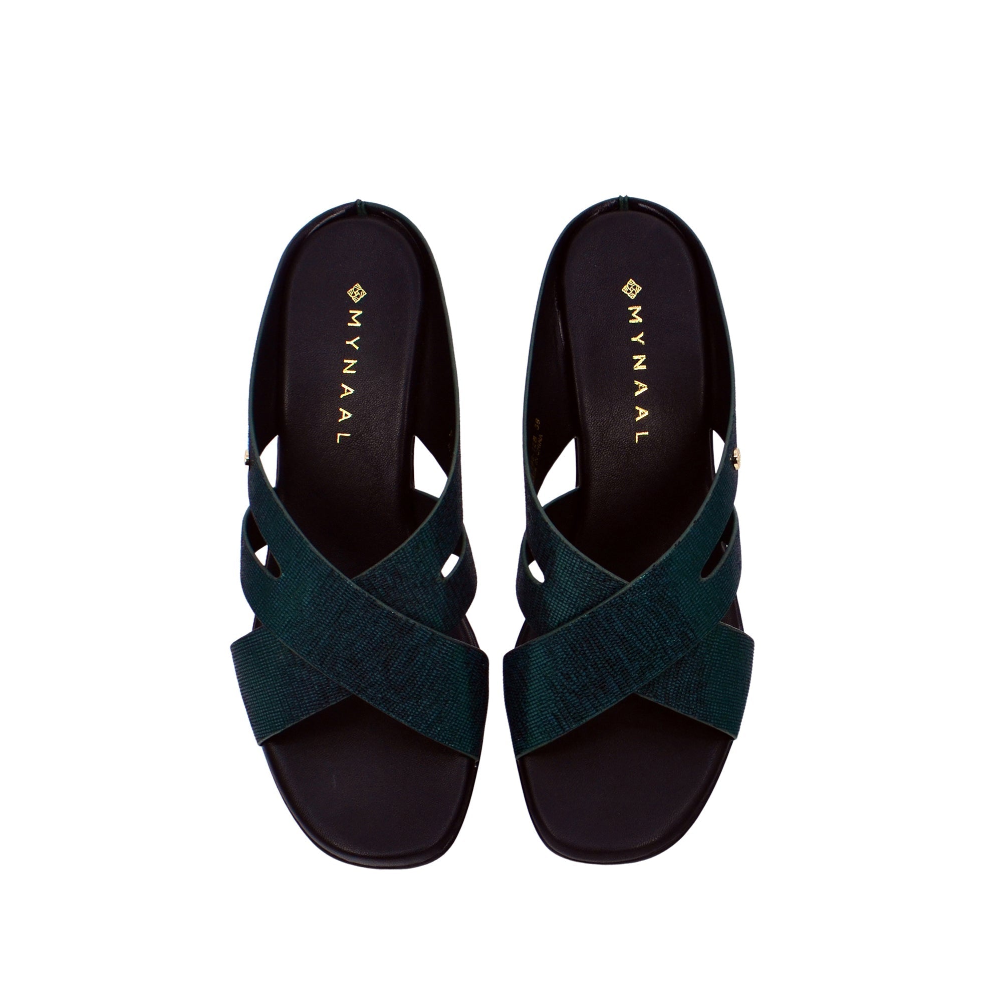 Mynaal Rjl199-12B Women's Block Heel Sandal #color_Green