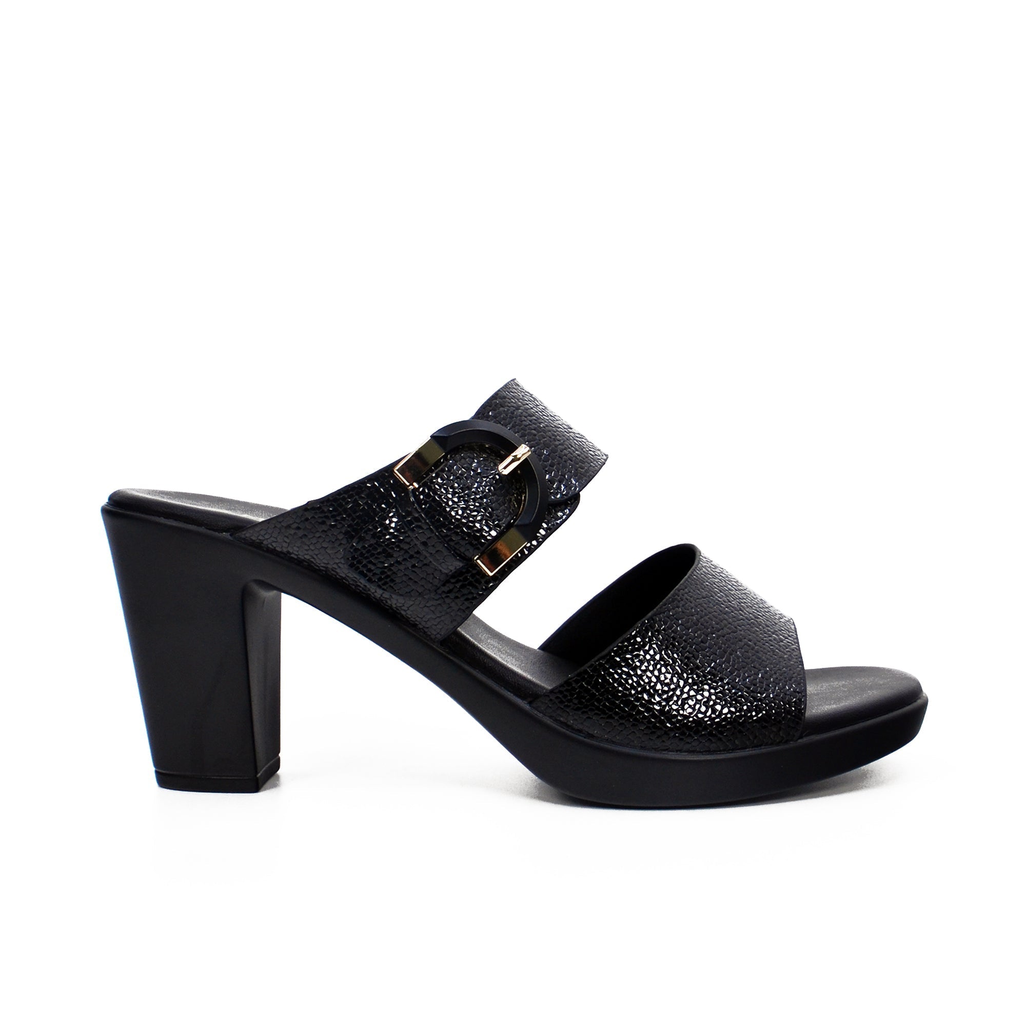 Mynaal 414Rj991 Women's Block Heel Sandal #color_Black