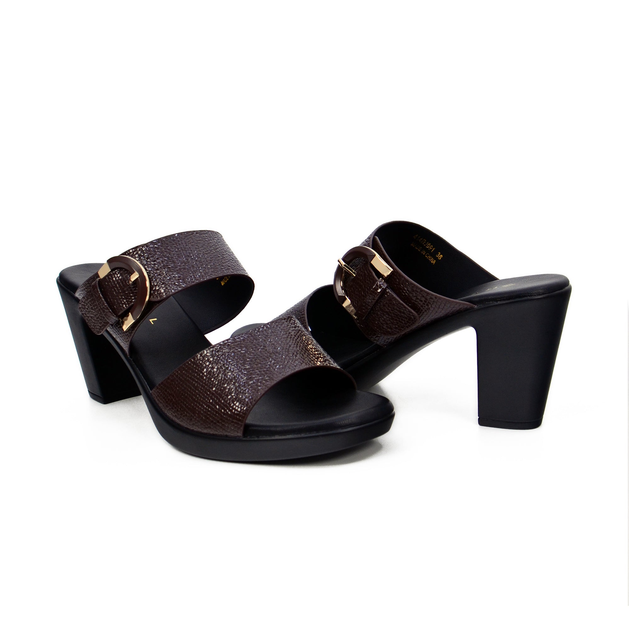 Mynaal 414Rj991 Women's Block Heel Sandal #color_Brown