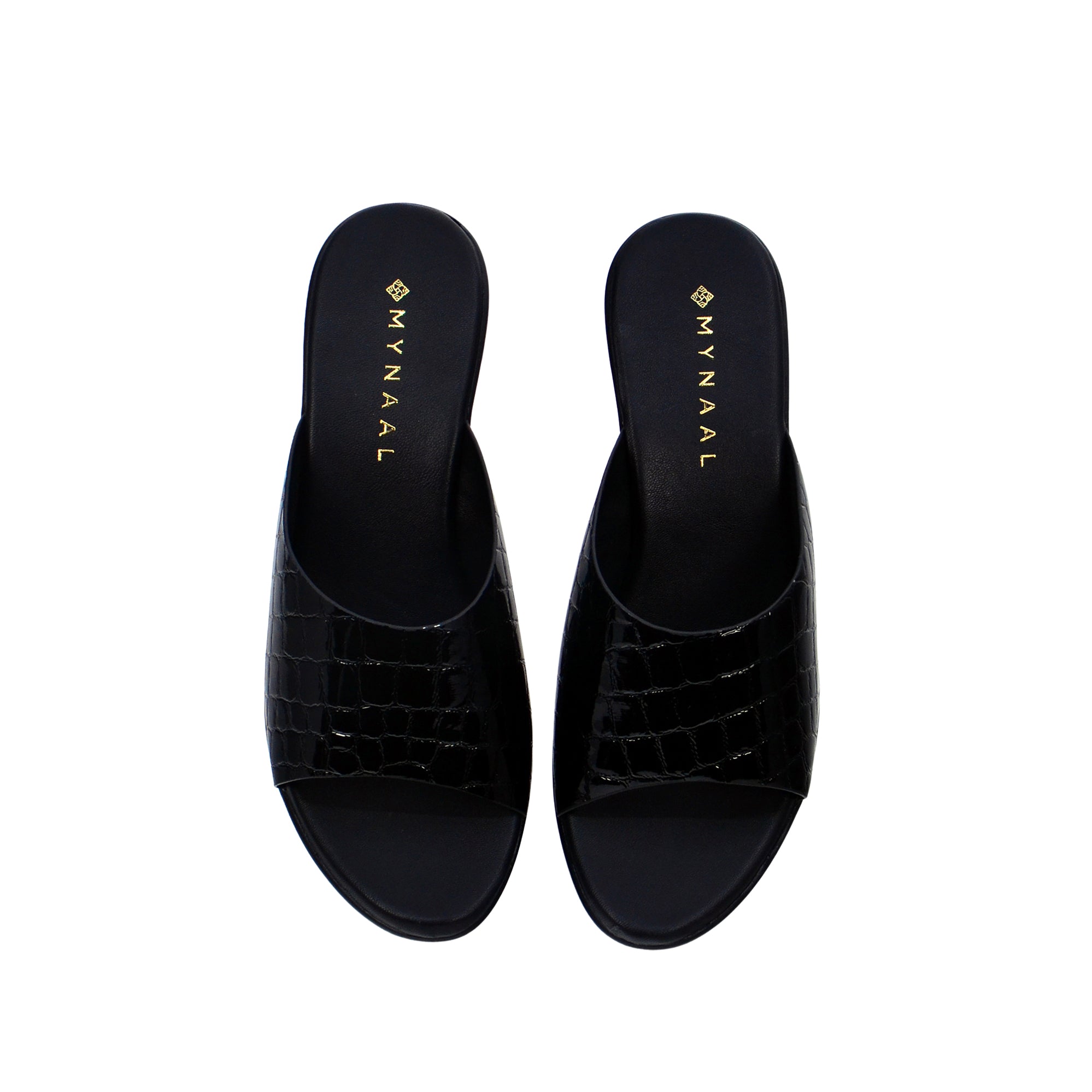 Mynaal 314Rj40A Women's Block Heel Sandal #color_Black