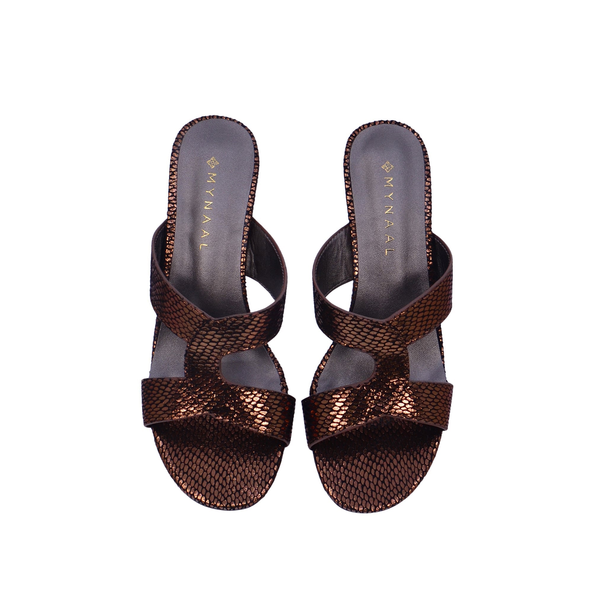 Mynaal 314Rj19C Women's Block Heel Sandal #color_Bronze