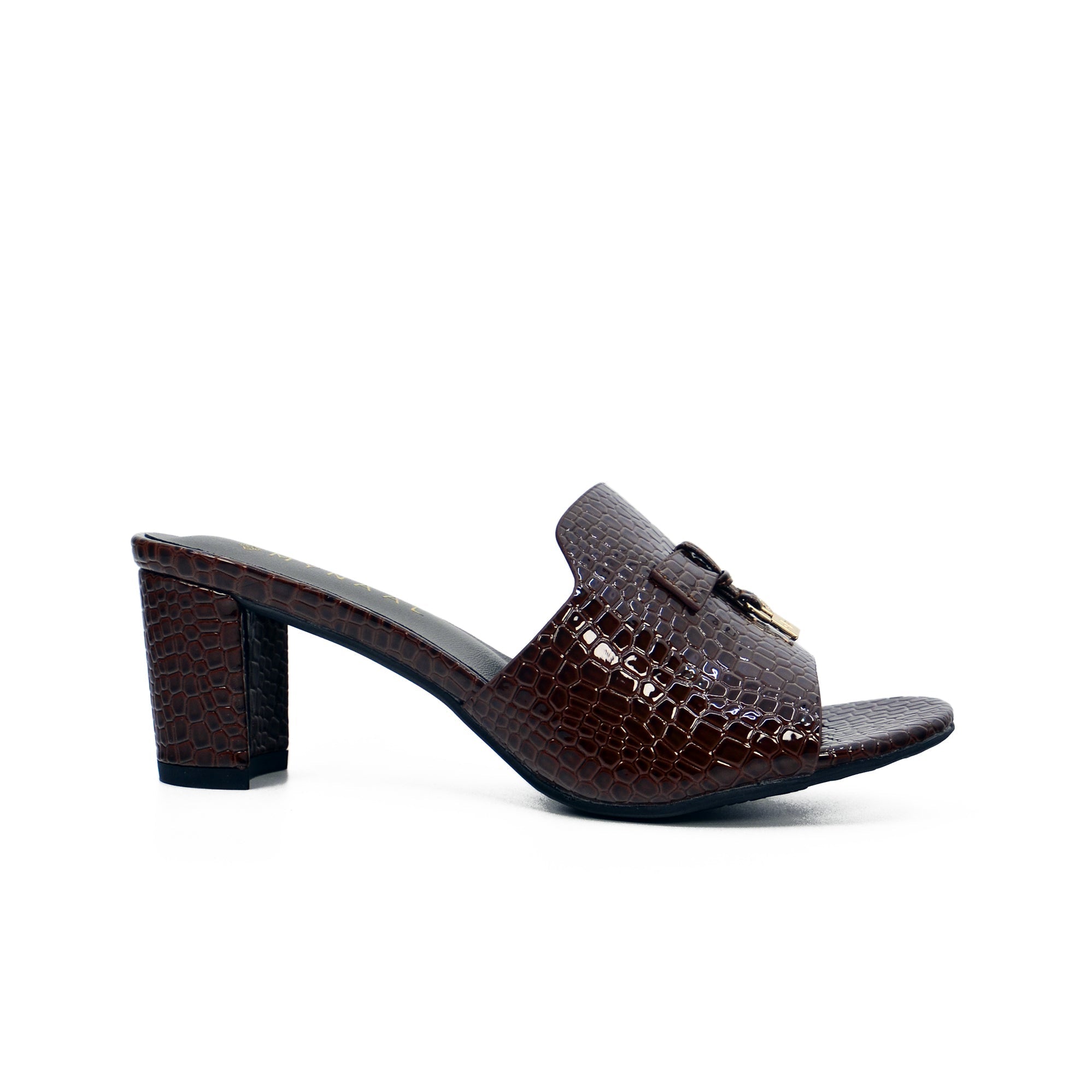 Mynaal 213Rc192 Women's Block Heel Sandal #color_Dark Brown