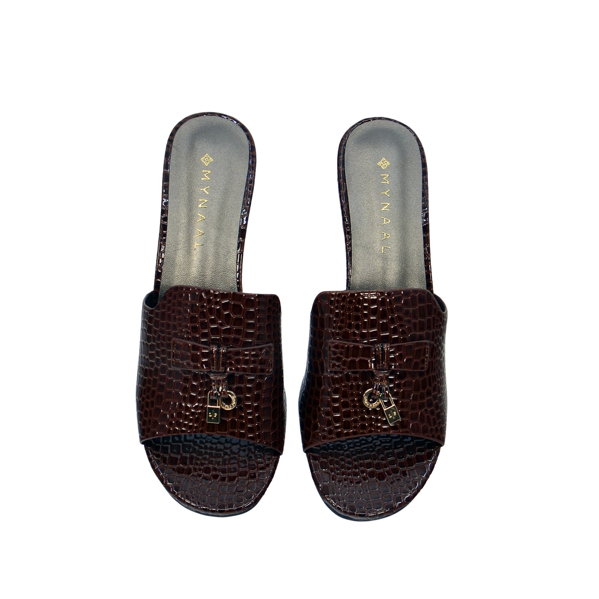Mynaal 213Rc192 Women's Block Heel Sandal #color_Dark Brown