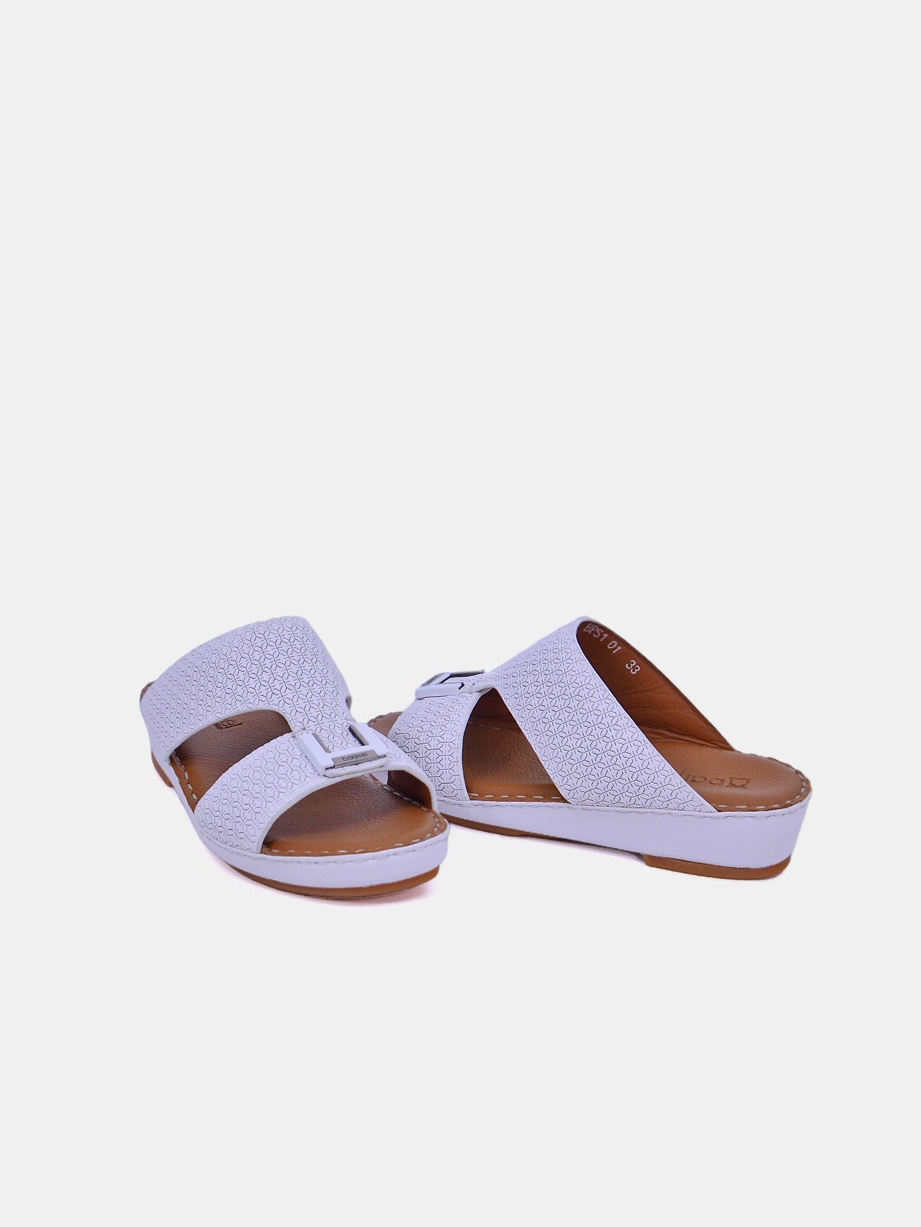 Barjeel Uno BSP1-01 Boys Arabic Sandals #color_White