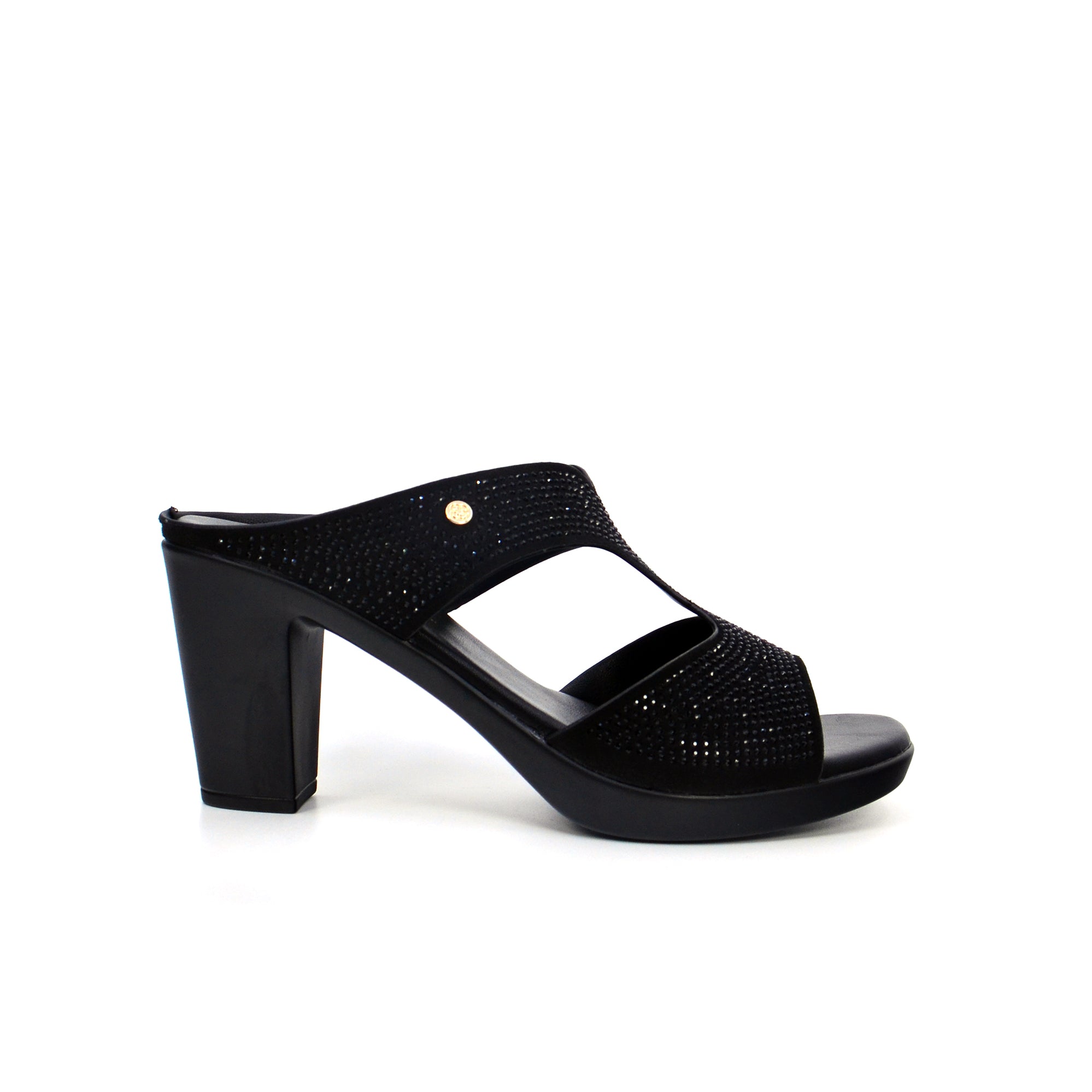 Mynaal Rjl199-11B Women's Block Heel Sandal #color_Black