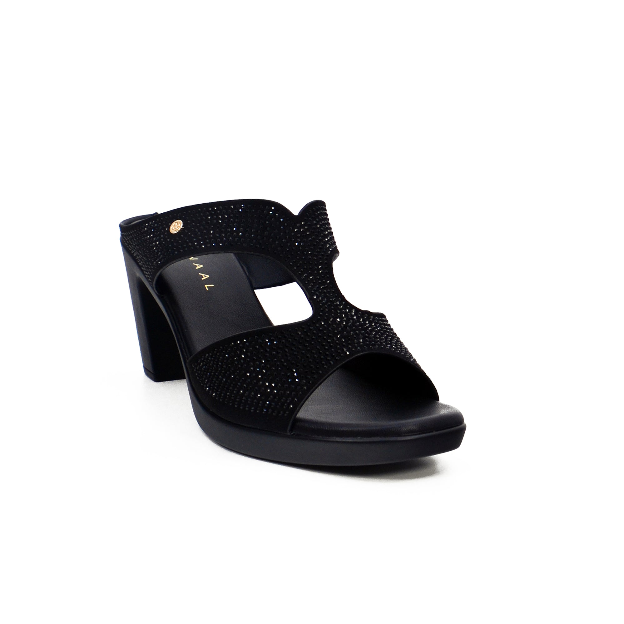 Mynaal Rjl199-11B Women's Block Heel Sandal #color_Black