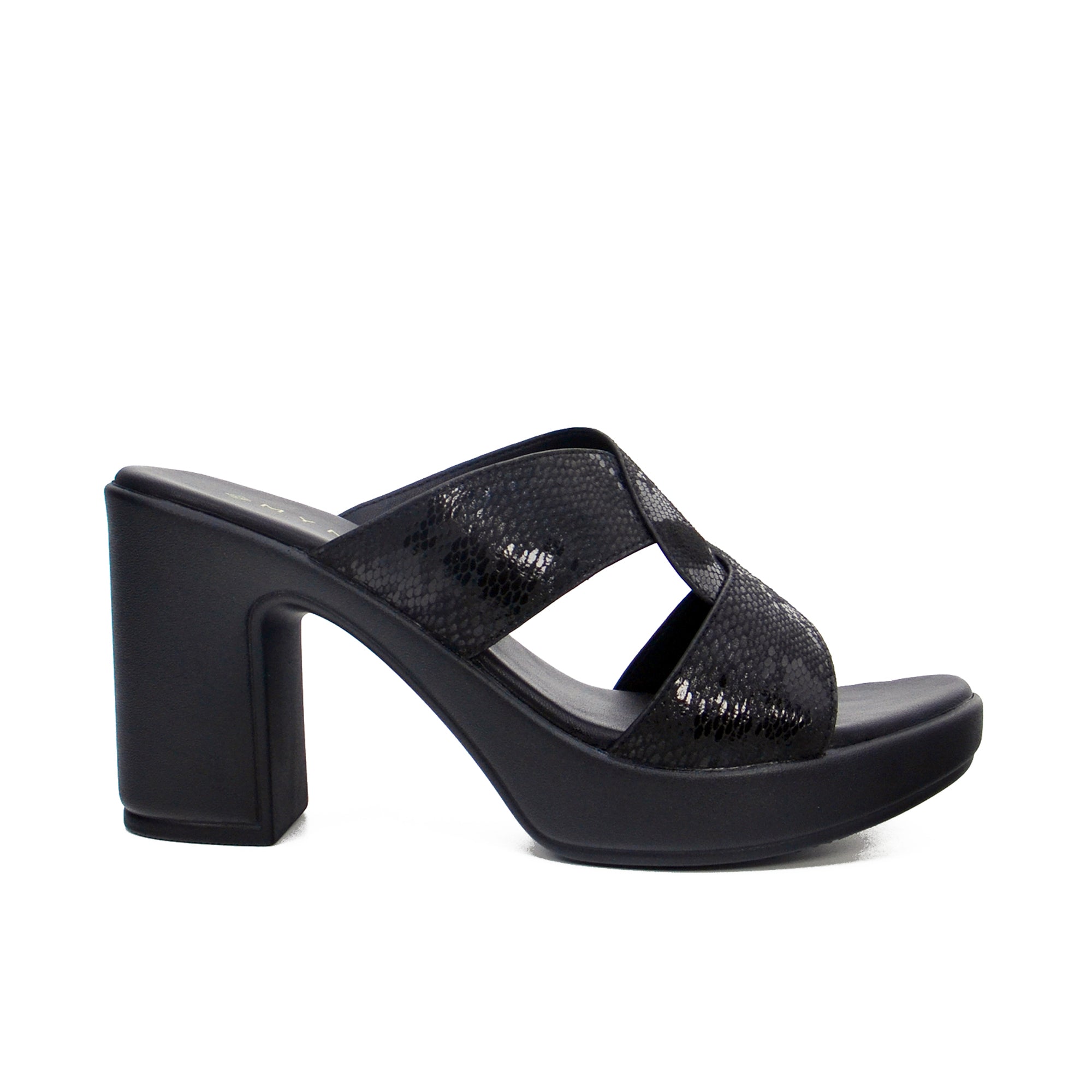 Mynaal 414Rj43G Women's Block Heel Sandal #color_Black