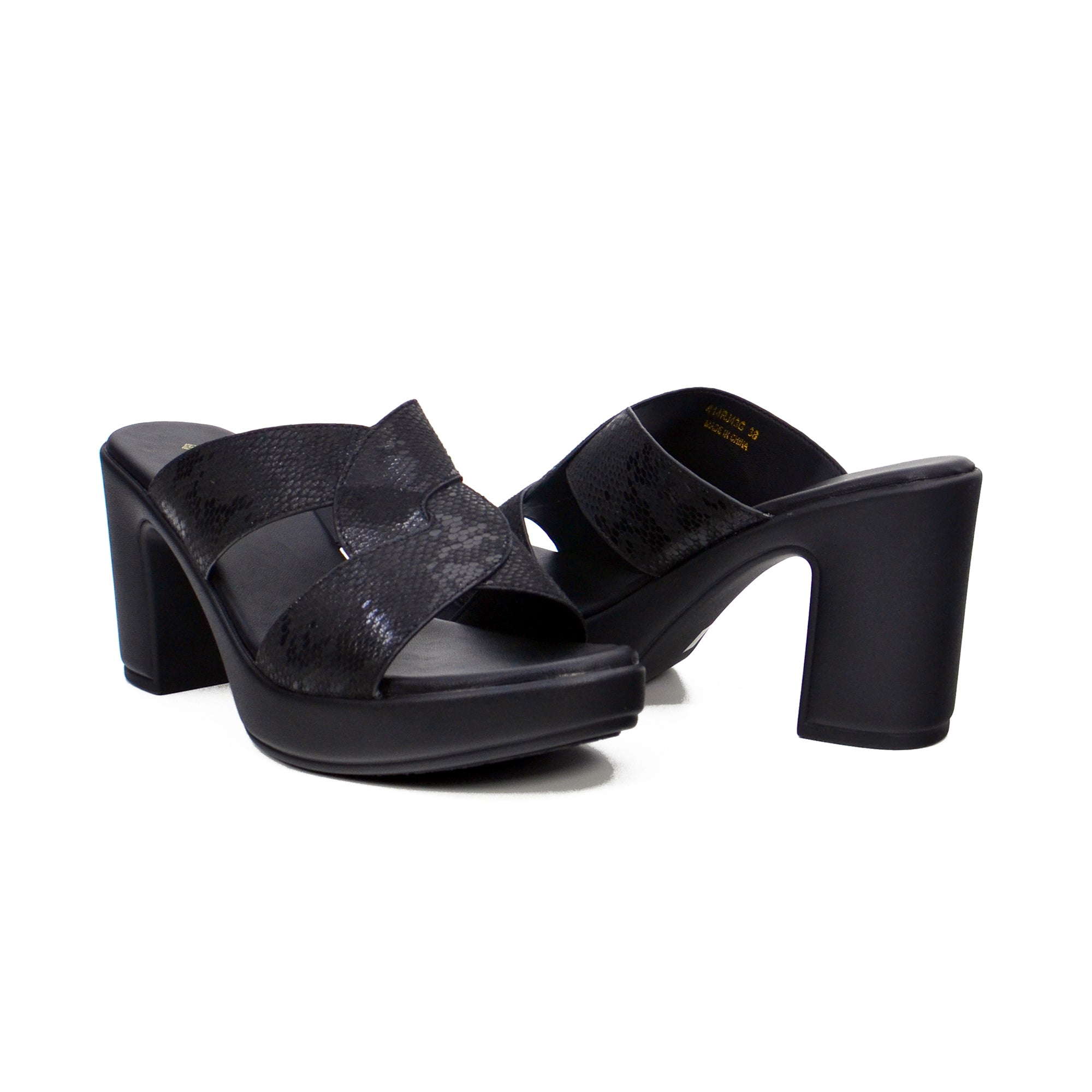 Mynaal 414Rj43G Women's Block Heel Sandal #color_Black