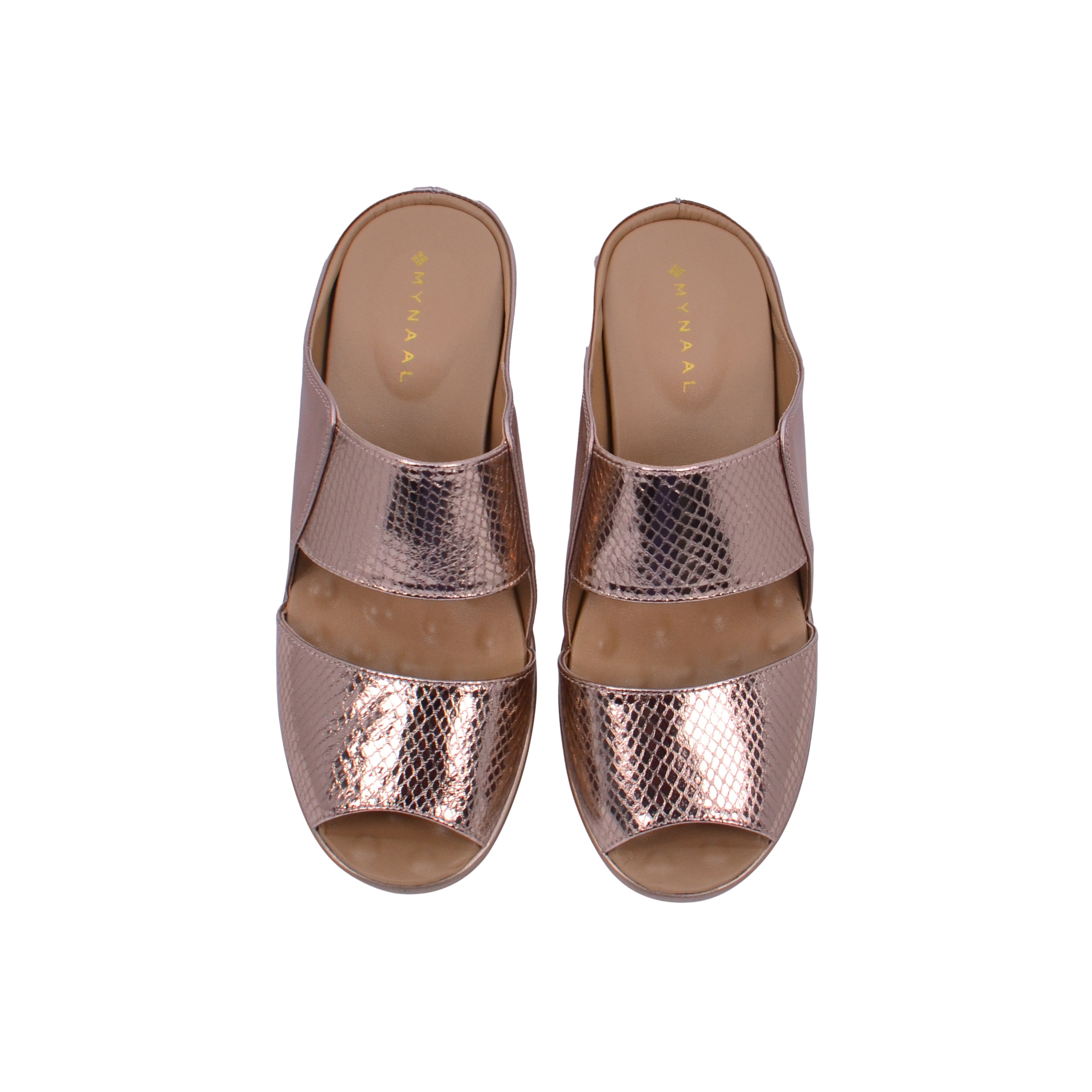 Mynaal 2418-22 Women's Flat Sandal #color_Rose Gold
