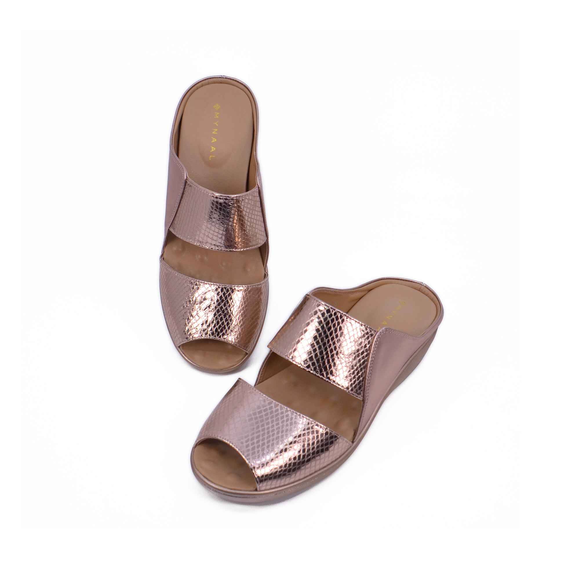 Mynaal 2418-22 Women's Flat Sandal #color_Rose Gold