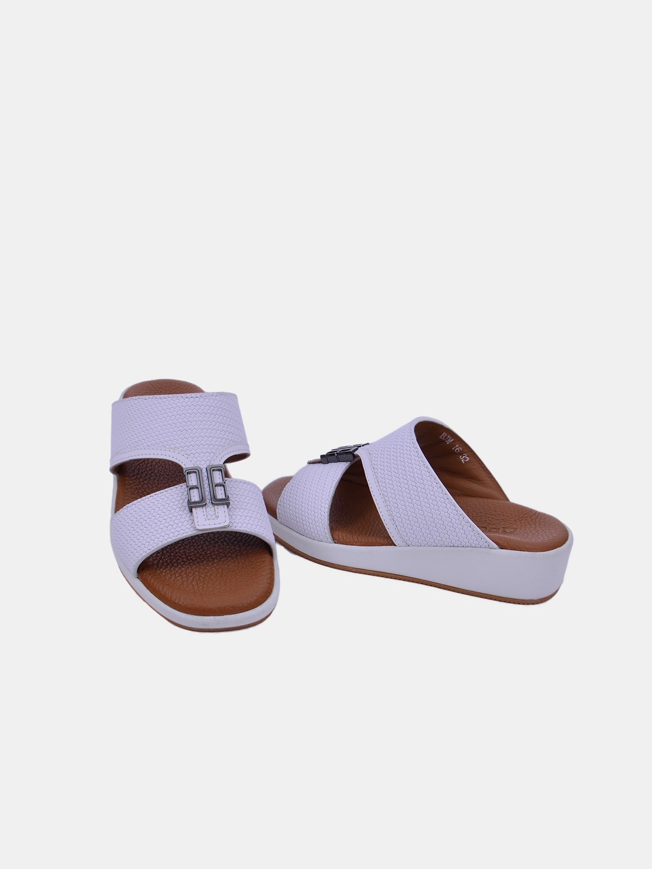Barjeel Uno BJM 16 Boys Arabic Sandals #color_White