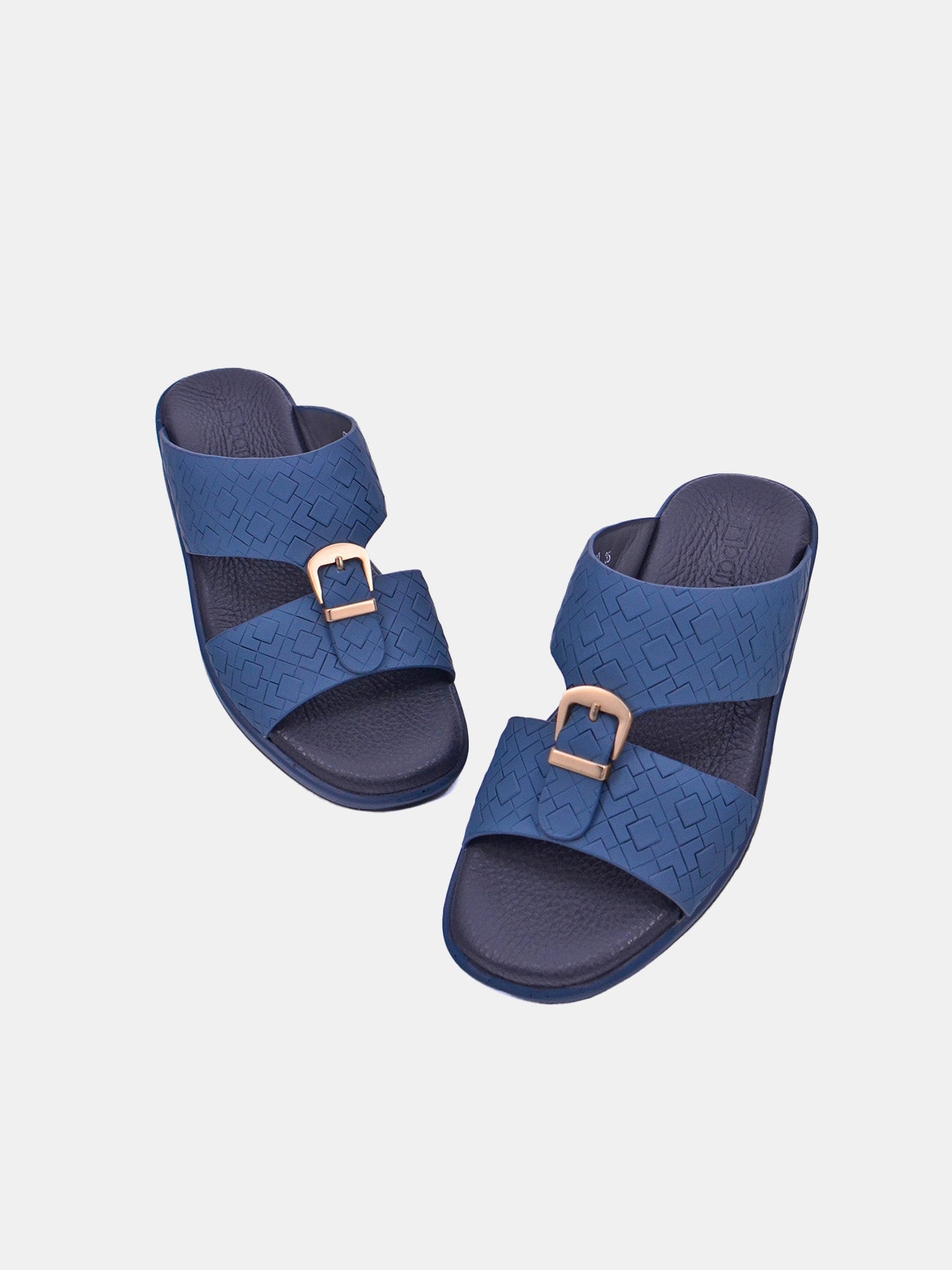 Barjeel Uno SP1-030 Men's Lattice Arabic Sandals #color_Blue