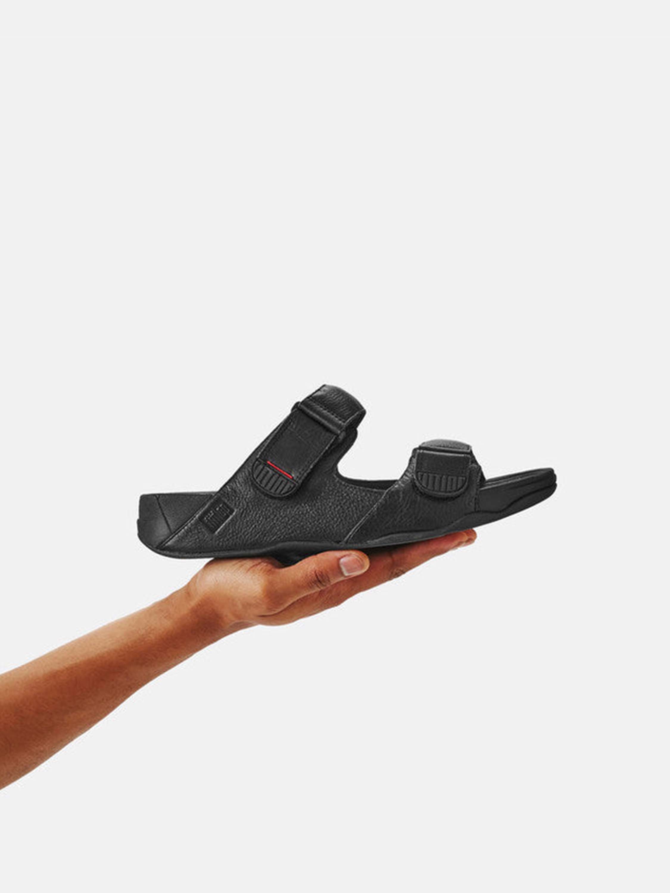 Fitflop Men's Gogh Moc Leather Sandals #color_Black