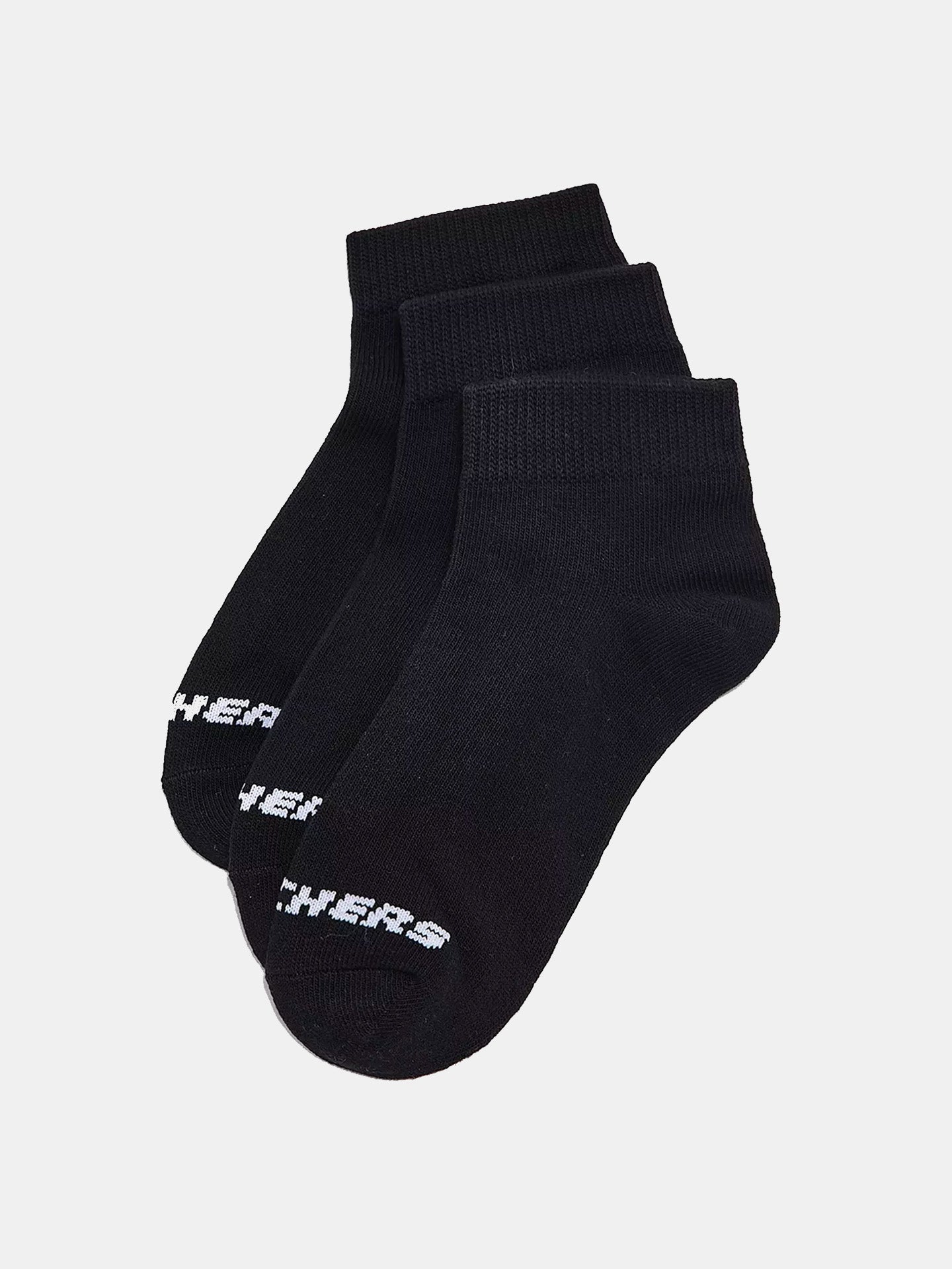 Skechers Kids 3Pk Unisex Non Terry Qtr Crew - Flat Knit Ankle Socks