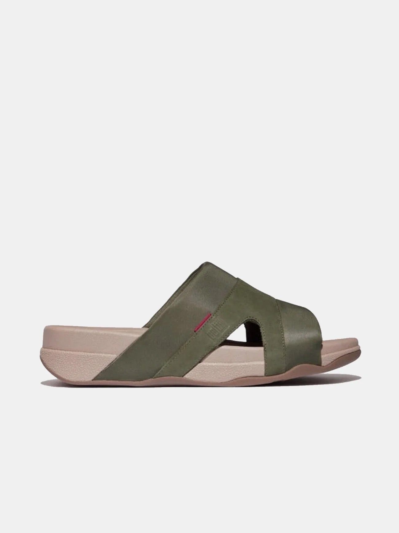 Fitflop Freeway III Men'ss Leather-Mix Slides #color_Safari Green