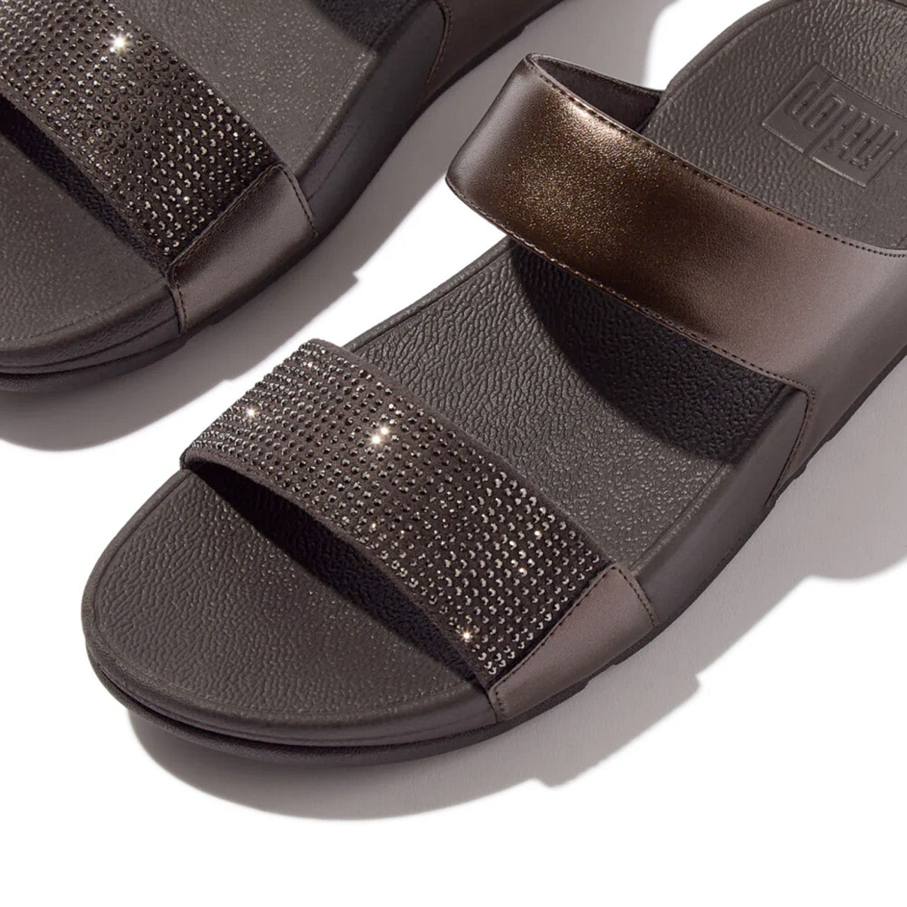 Fitflop Lulu Women's Crystal Slides #color_Brown