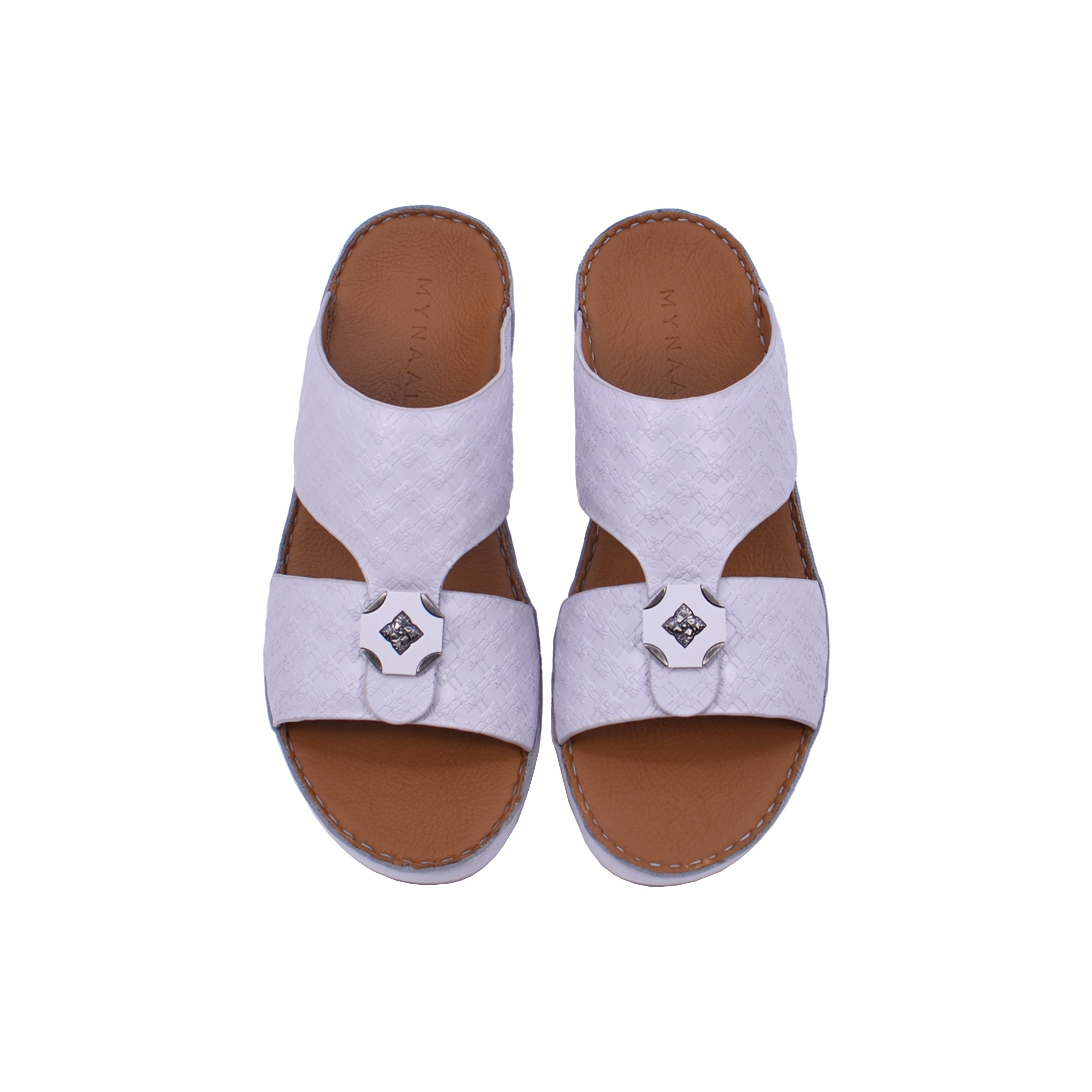 Mynaal MYL 002 Men's Arabic Sandals #color_White