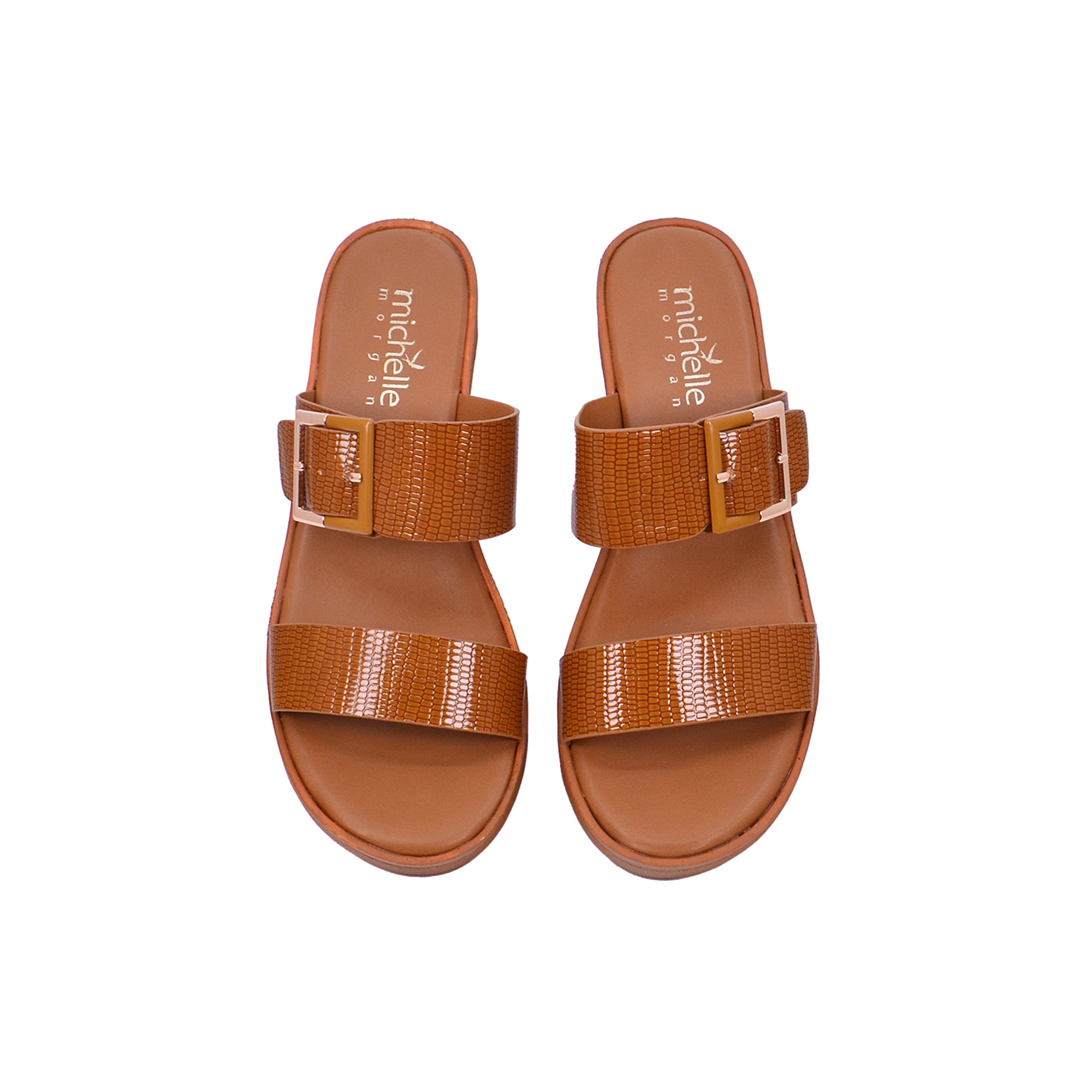 Michelle Morgan 214RJ662 Women's Wedge Sandals #color_Beige