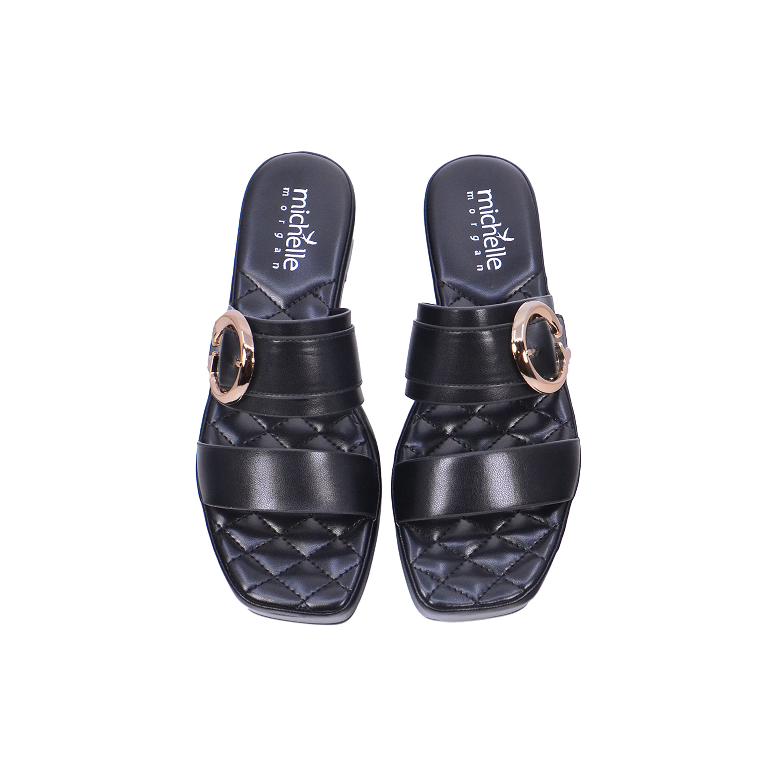 Michelle Morgan 114RJ934 Women's Flat Sandals #color_Black