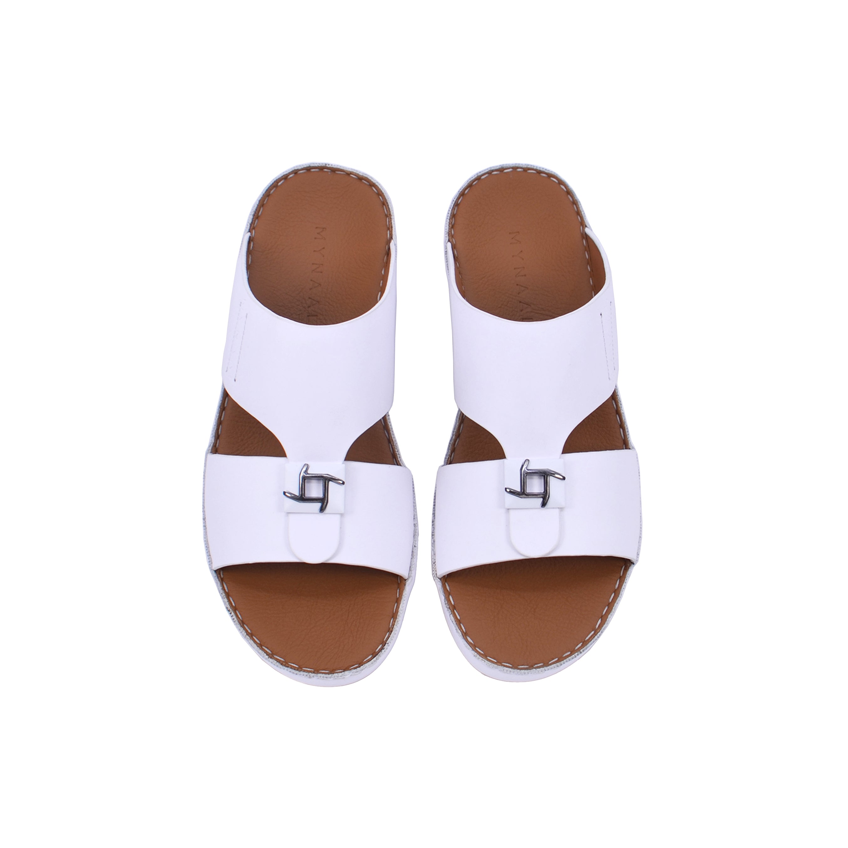 Mynaal MYL 003 Men's Arabic Sandals #color_White