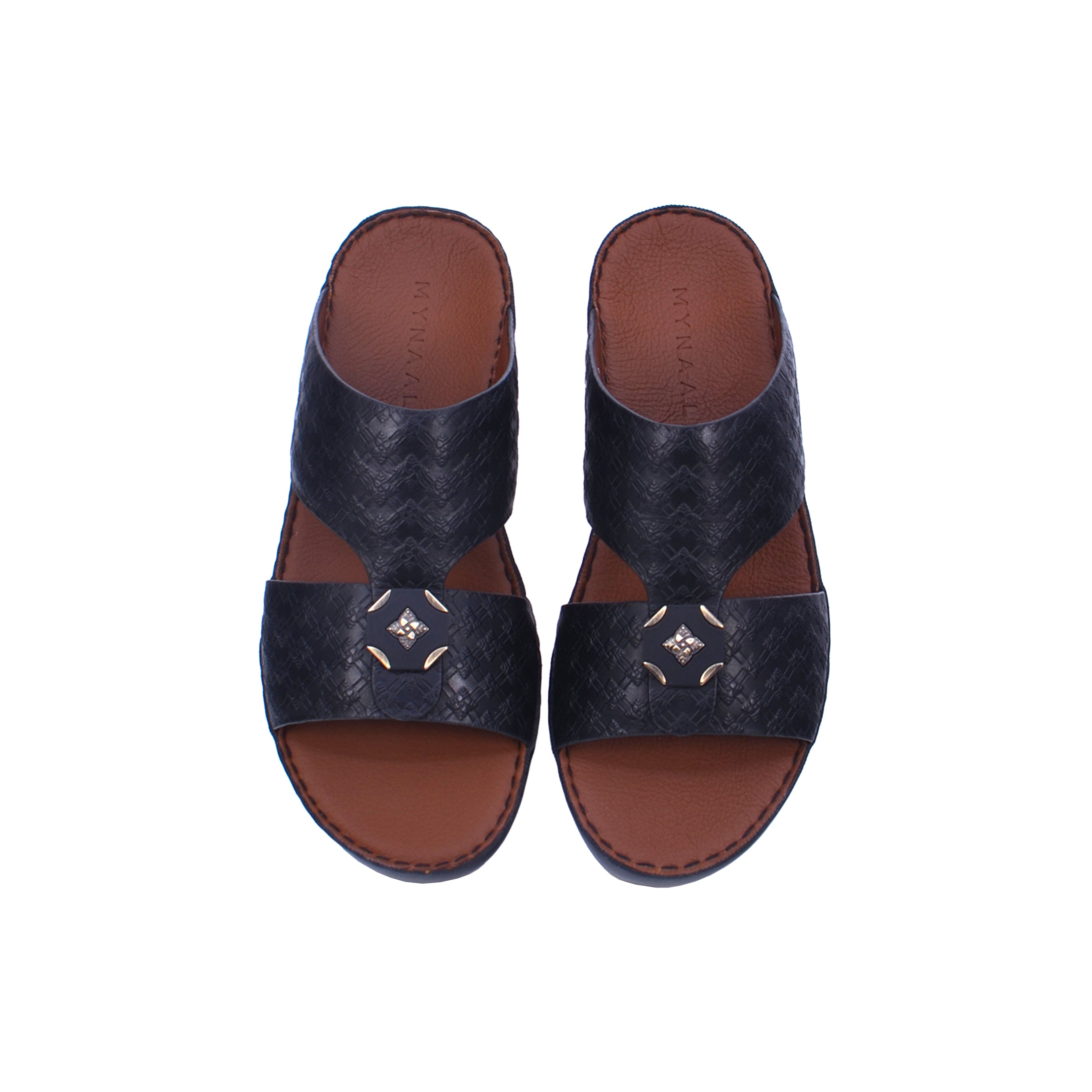 Mynaal MYL 002 Men's Arabic Sandals #color_Black