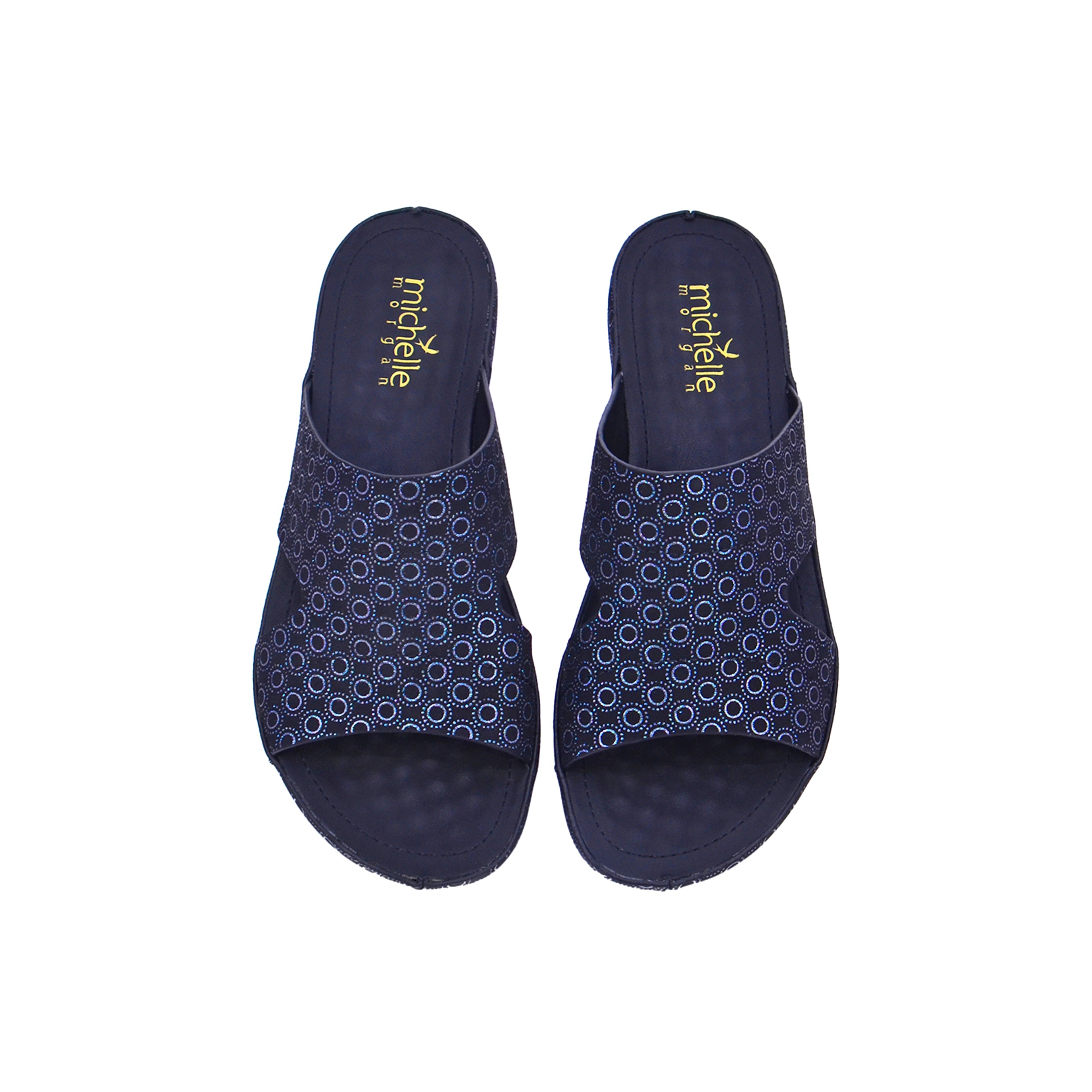 Michelle Morgan 314RJ959 Women's Wedge Sandals #color_Black