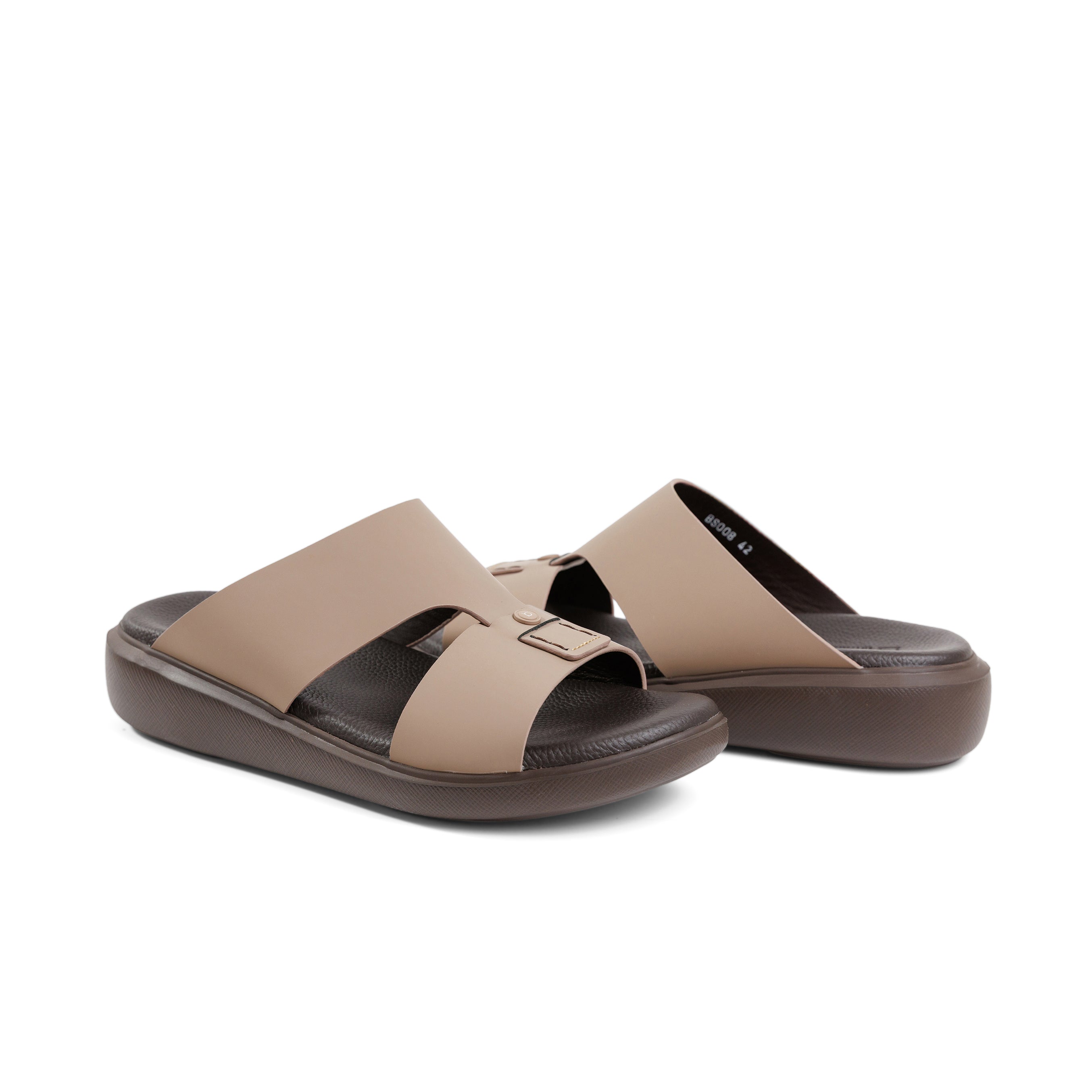 Barjeel Uno BS008 Men's Sandals #color_Beige