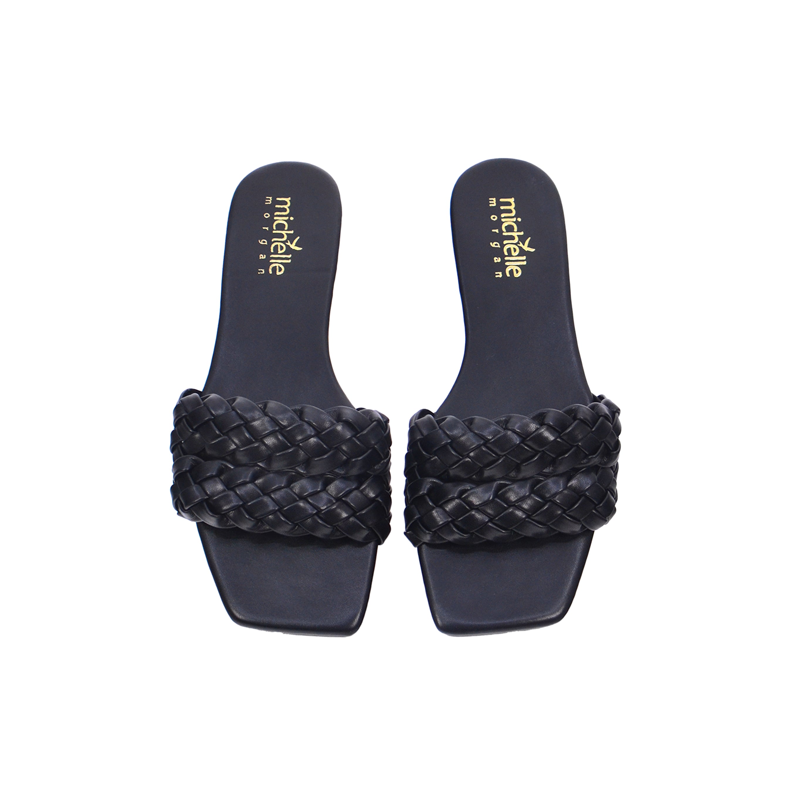 Michelle Morgan 114RC80O Women's Flat Sandals #color_Black