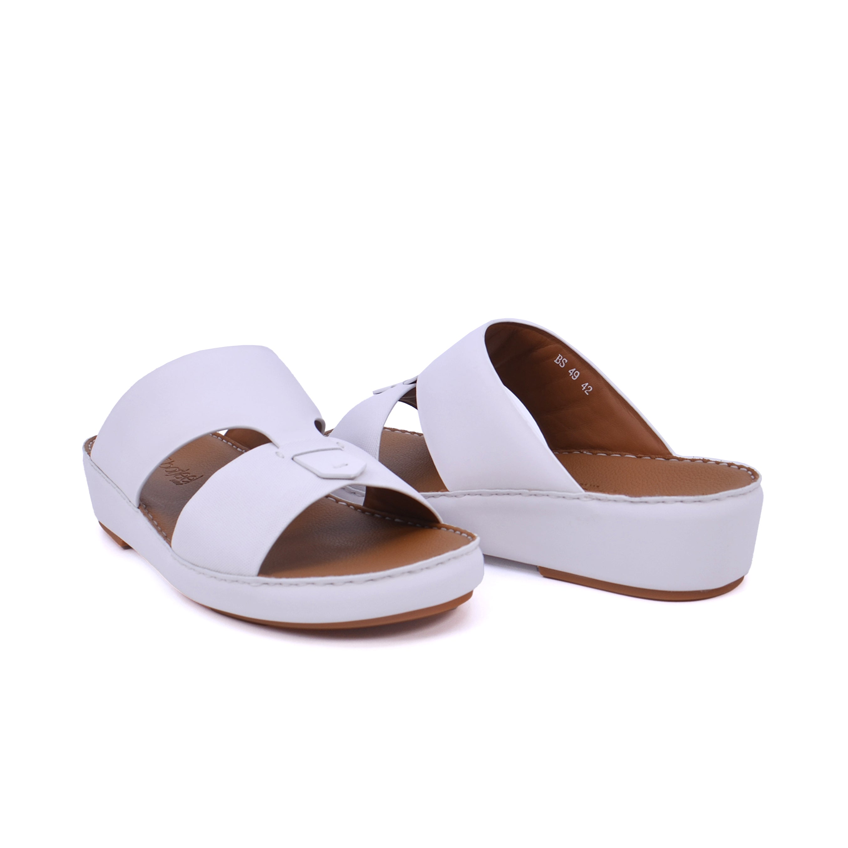 Barjeel Uno BS49 Men's Sandals #color_White