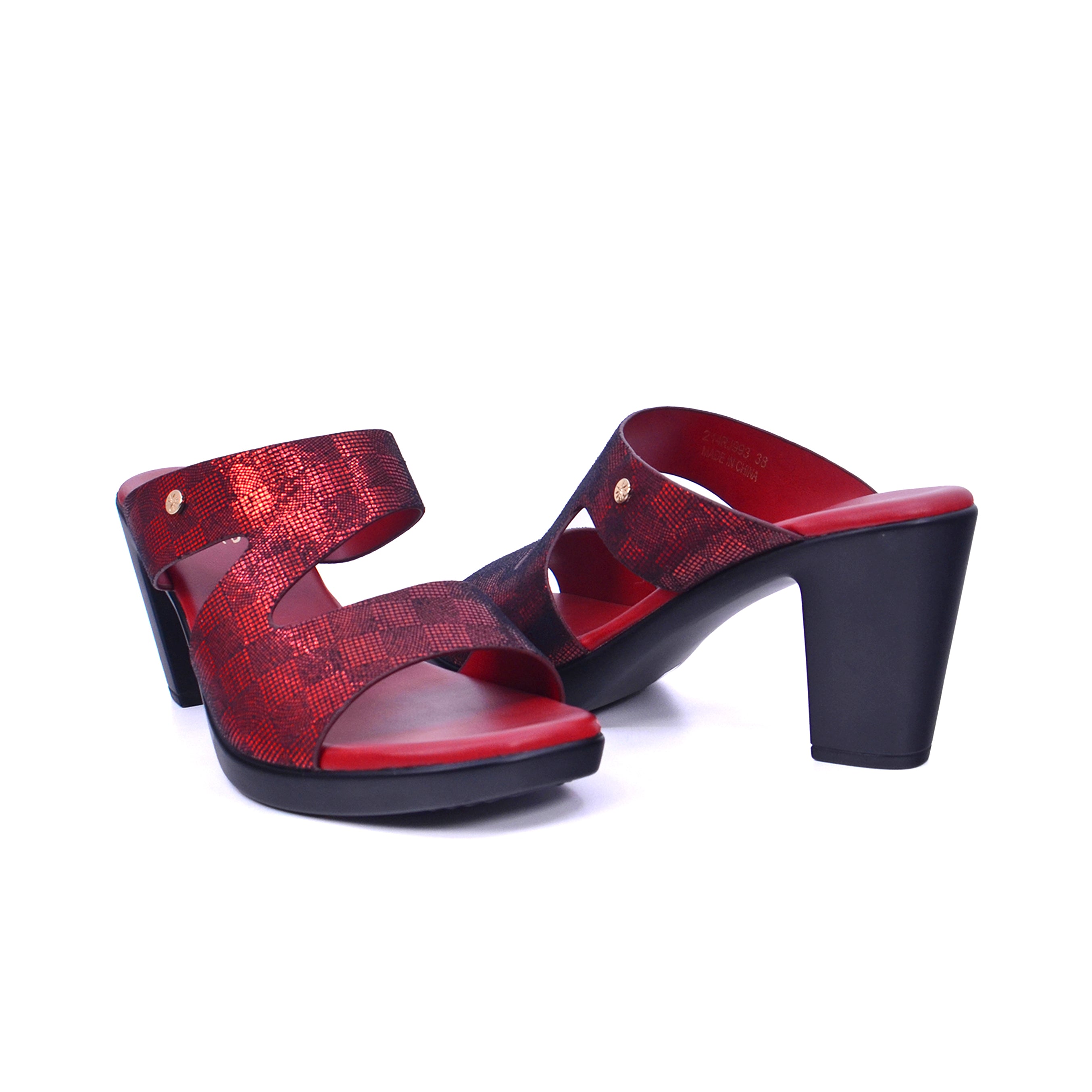 Michelle Morgan 214RJ993 Women's Heeled Sandals #color_Maroon