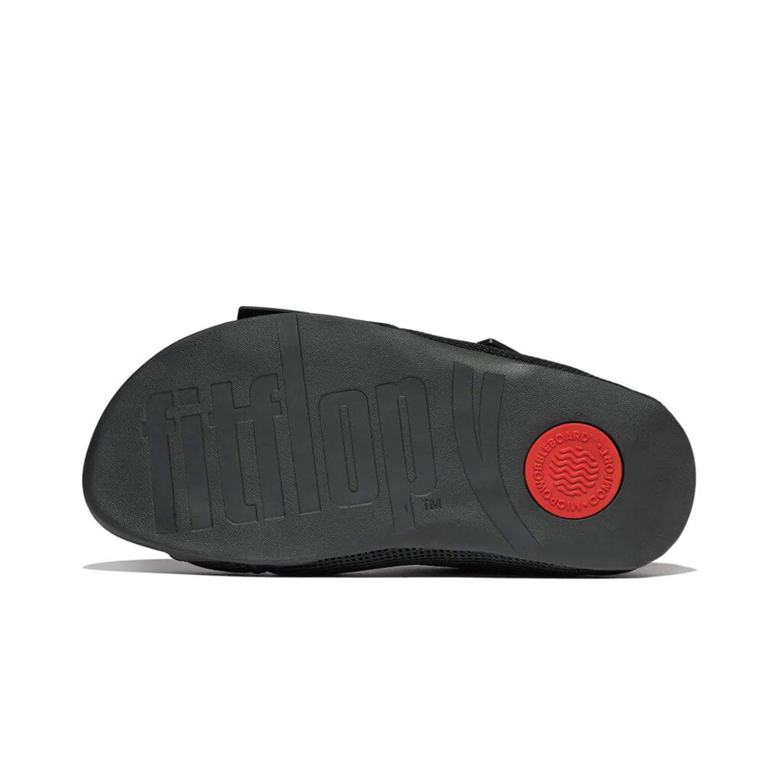 Fitflop Gogh Moc Adjustable Water-Resistant Mesh sliders #color_Black