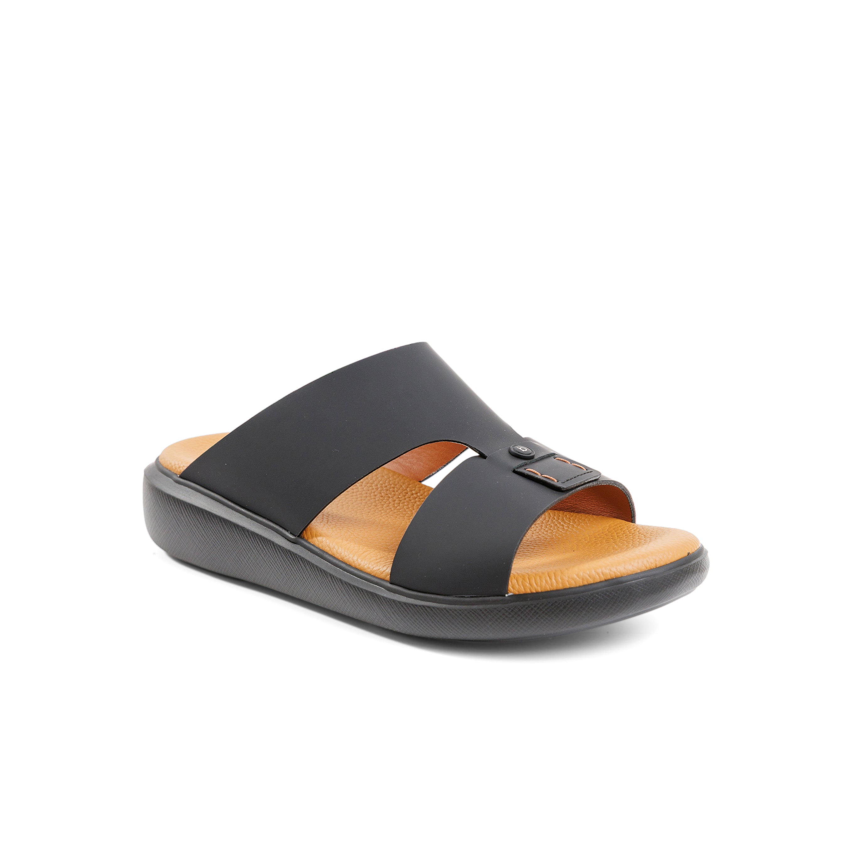 Barjeel Uno BS008 Men's Sandals #color_Black