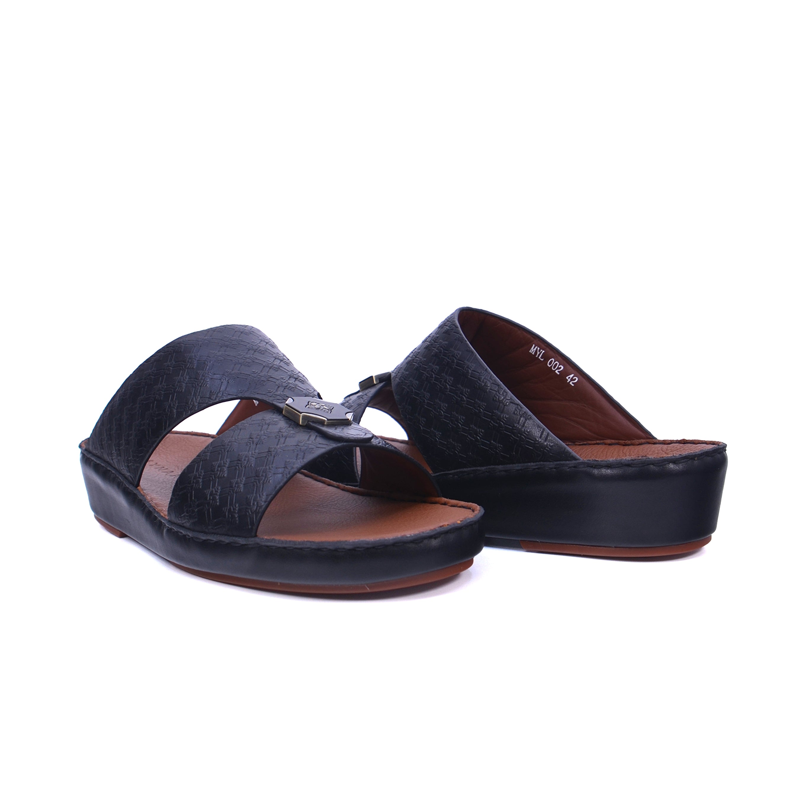 Mynaal MYL 002 Men's Arabic Sandals #color_Black